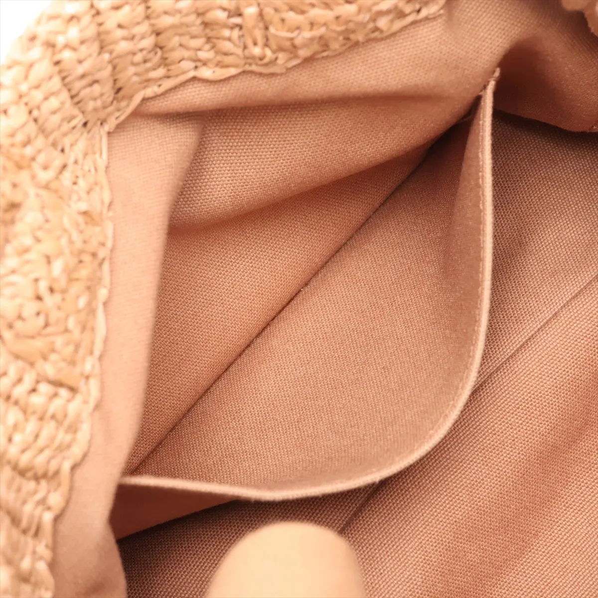 1BG153 Raffia 2-Way Handbag, Beige — view 9