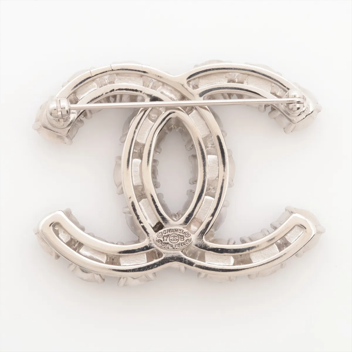 Cocomark 17B Brooch GP x Rhinestone x Fake Pearl Silver — view 2