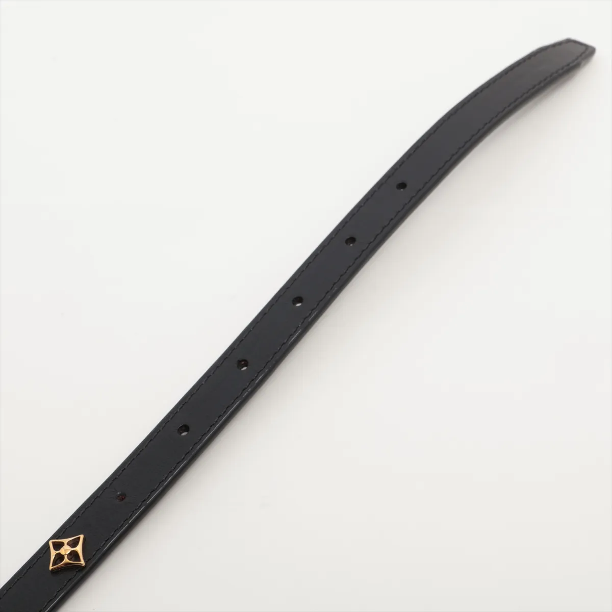 BC2245 Belt, Size 70, GP Leather, Black x Gold. Shows signs of wear: — view 3