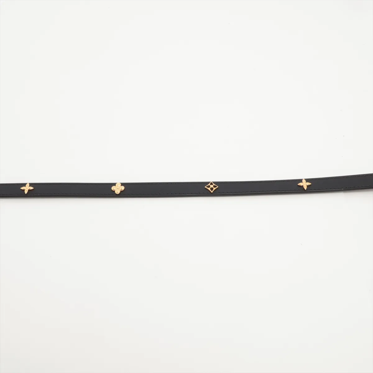 BC2245 Belt, Size 70, GP Leather, Black x Gold. Shows signs of wear: — view 4