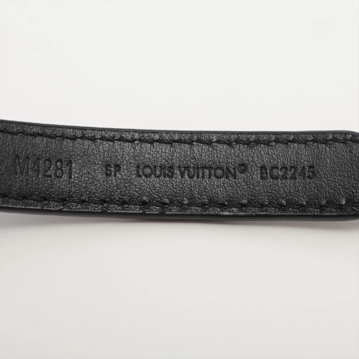 BC2245 Belt, Size 70, GP Leather, Black x Gold. Shows signs of wear: — view 5