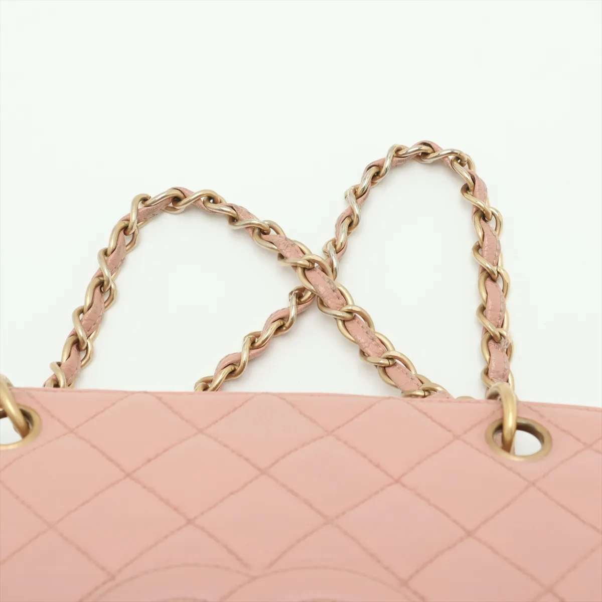 Matelasse caviar skin chain shoulder bag pink gold hardware 6404811 6th series — view 6