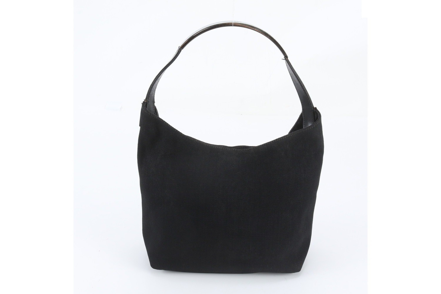 Leather and canvas one-shoulder bag — view 3