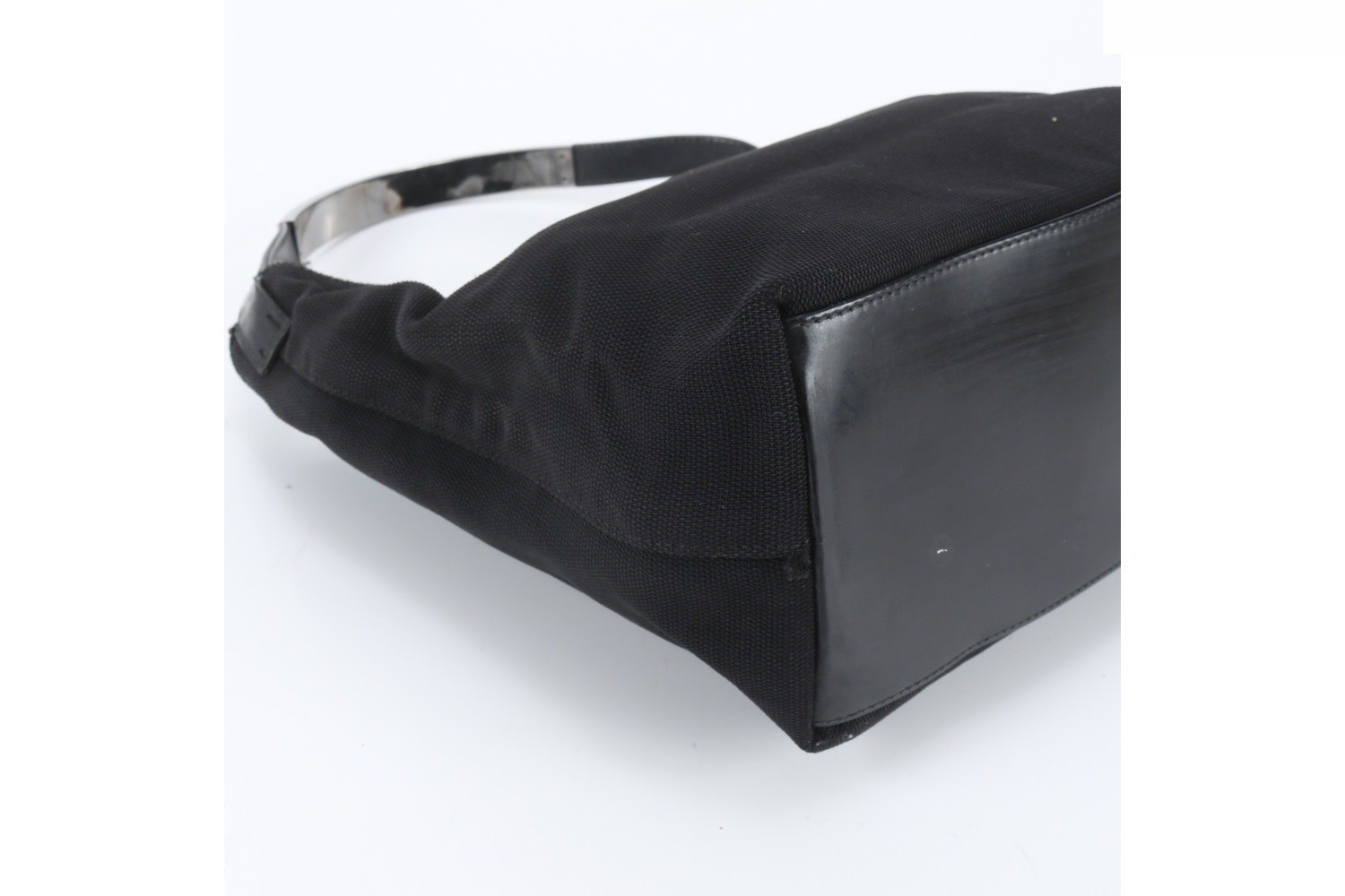 Leather and canvas one-shoulder bag — view 6