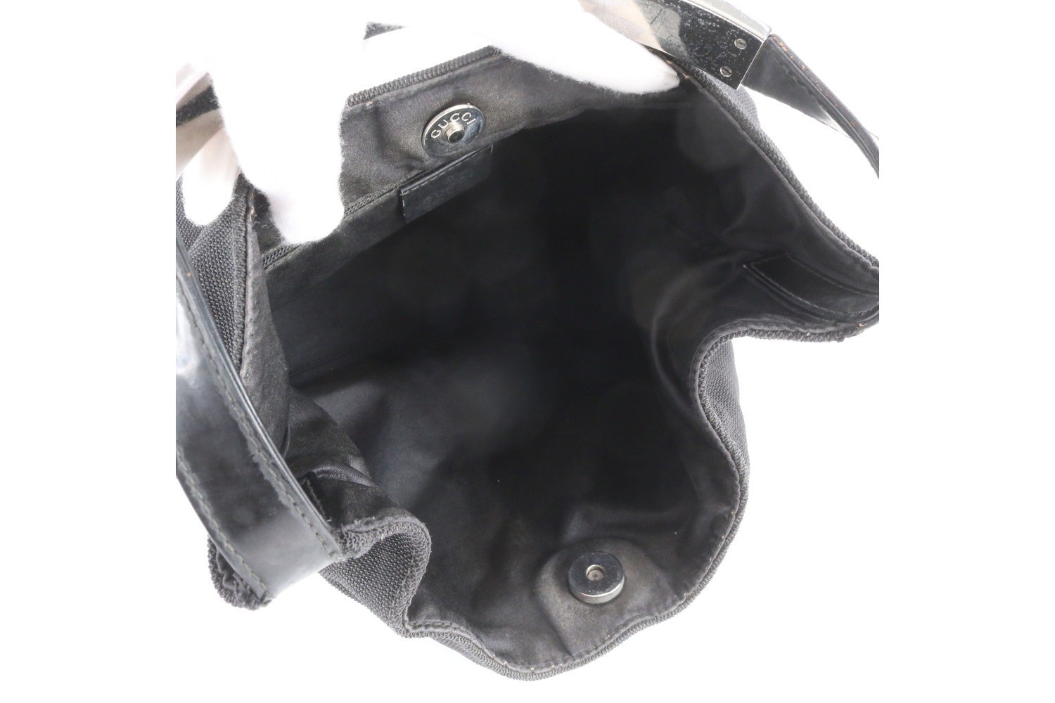 Leather and canvas one-shoulder bag — view 7