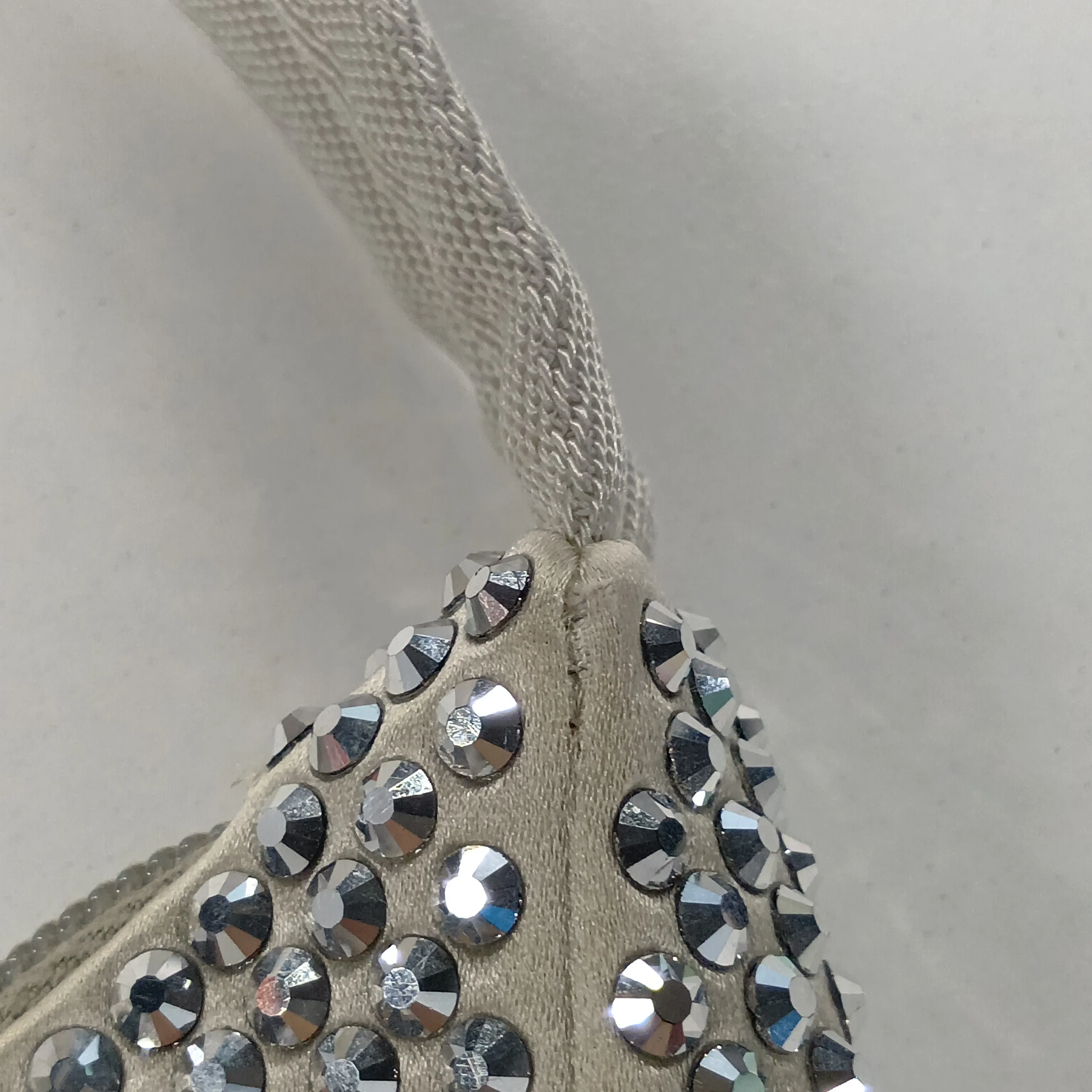 satin and jeweled handbag, silver — view 11