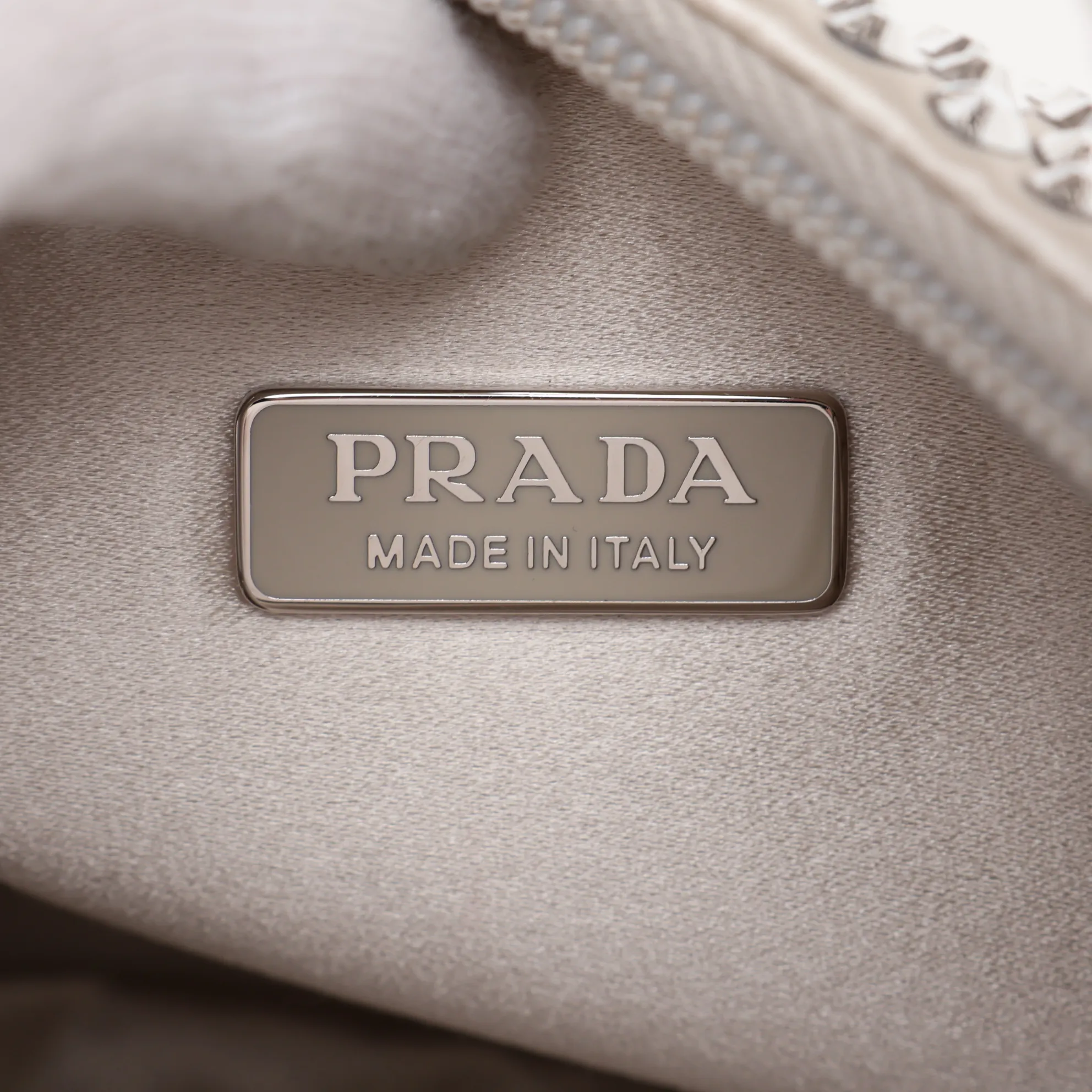 satin and jeweled handbag, silver — view 8