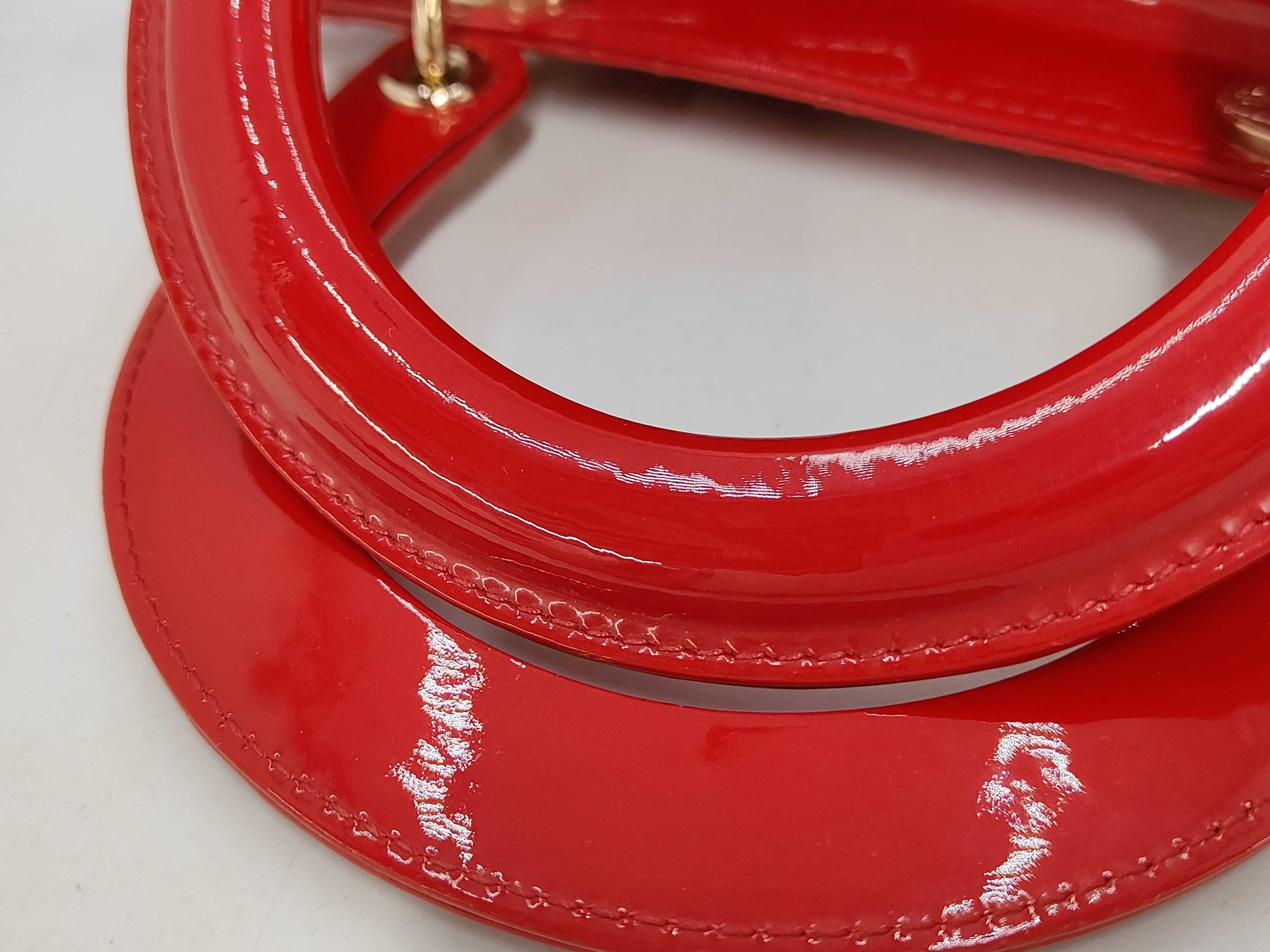 Lady Dior Cannage Patent Leather 2-Way Handbag Red Handbag — view 5
