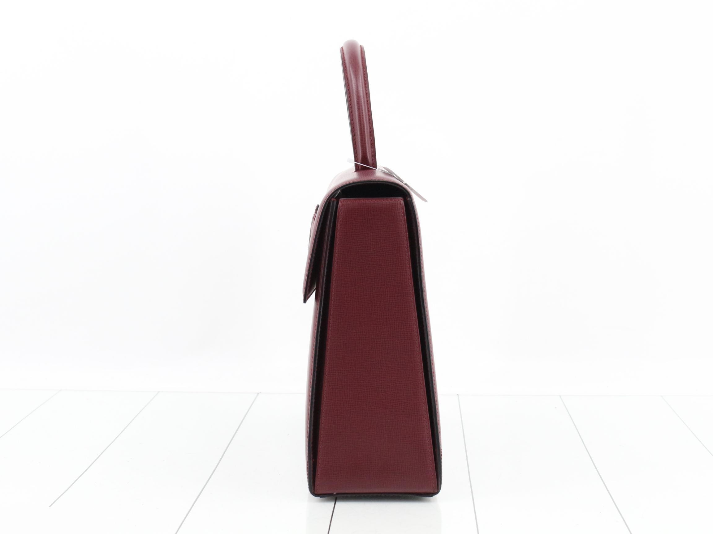 Must Line Leather Handbag, Bordeaux — view 3