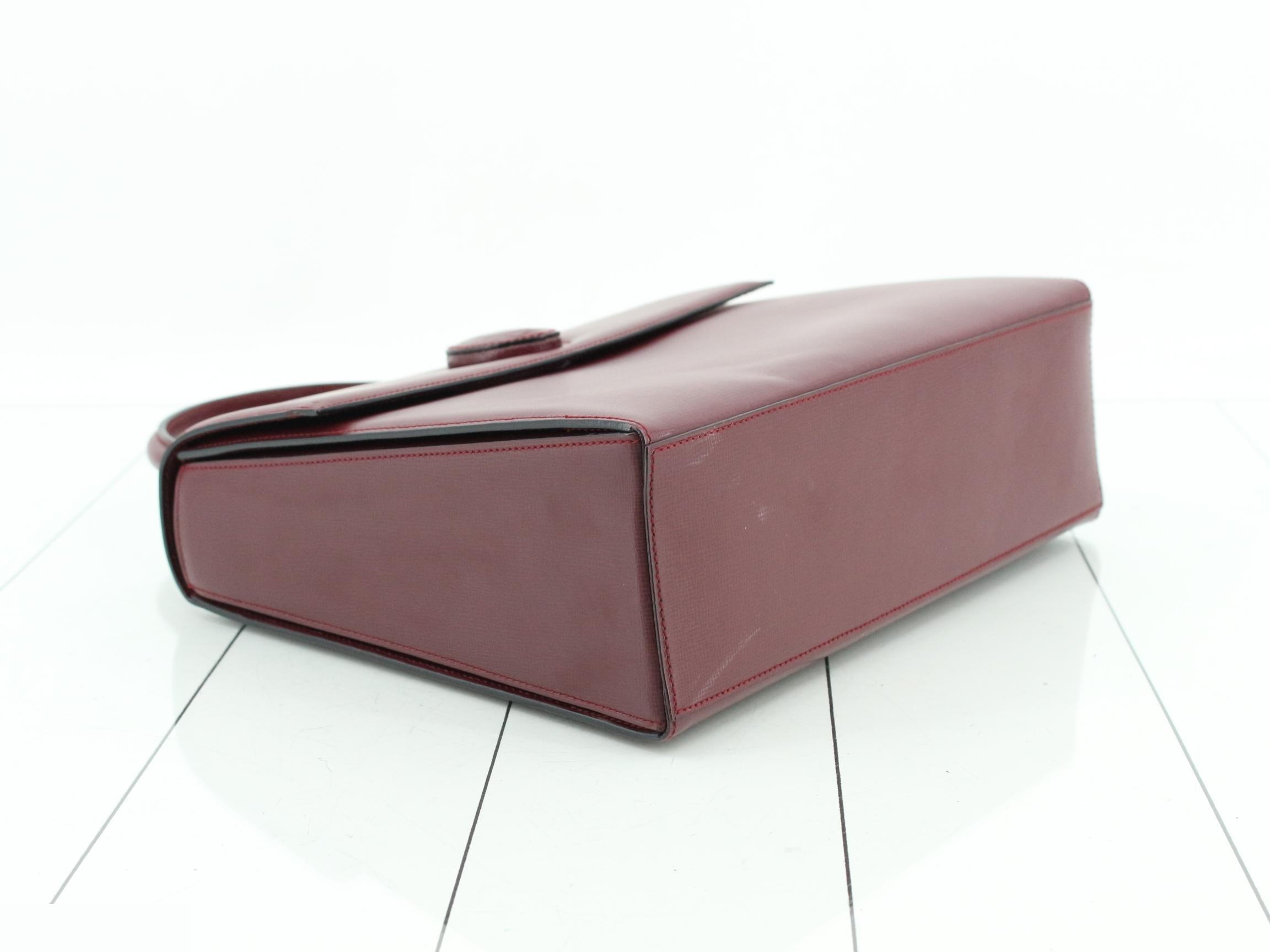 Must Line Leather Handbag, Bordeaux — view 5