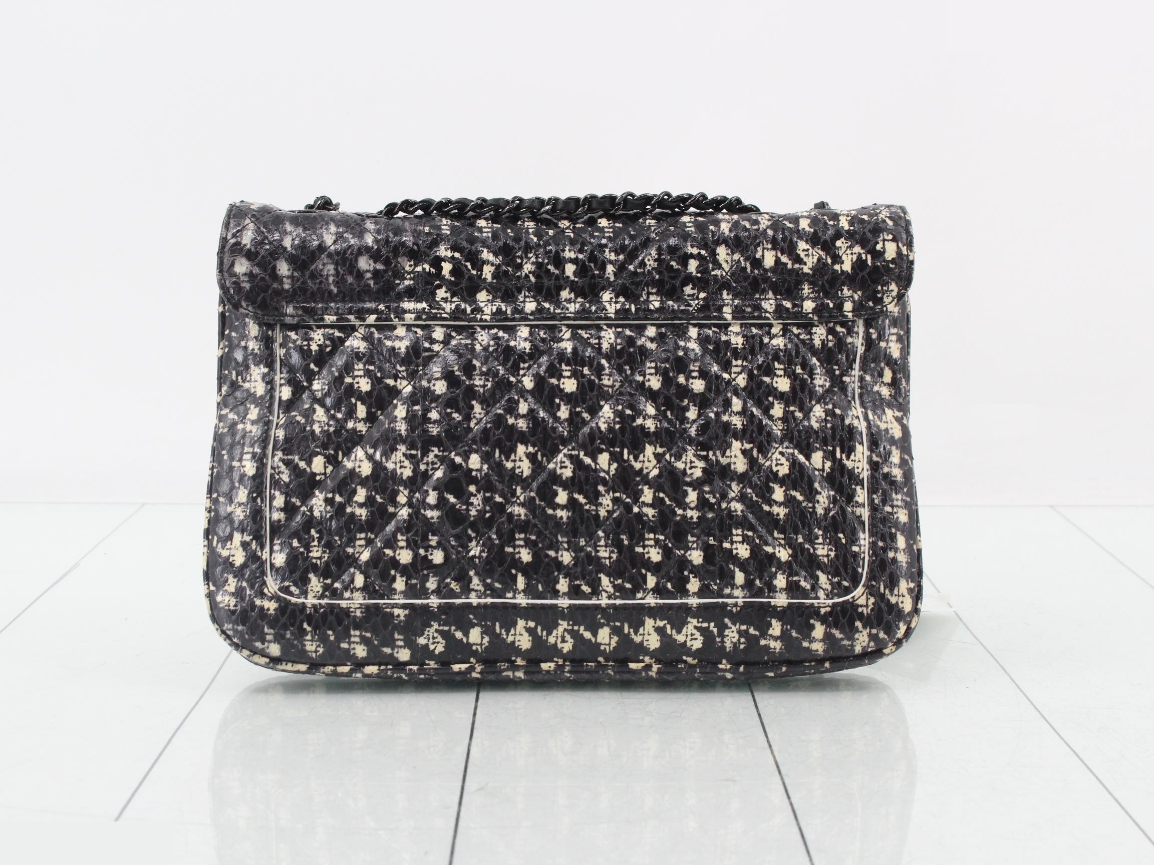 Matelassé Chain Python Shoulder Bag — view 2