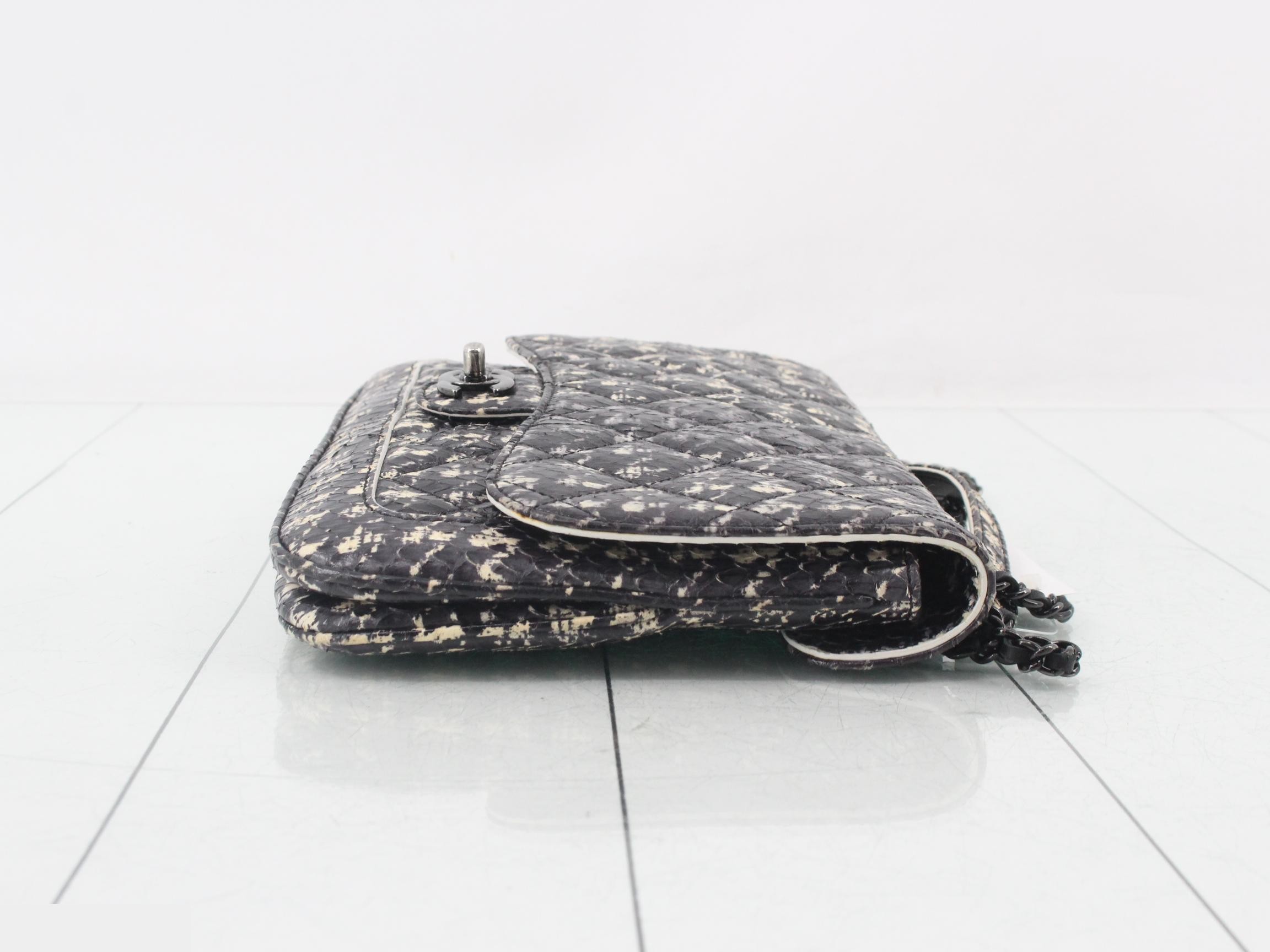 Matelassé Chain Python Shoulder Bag — view 3