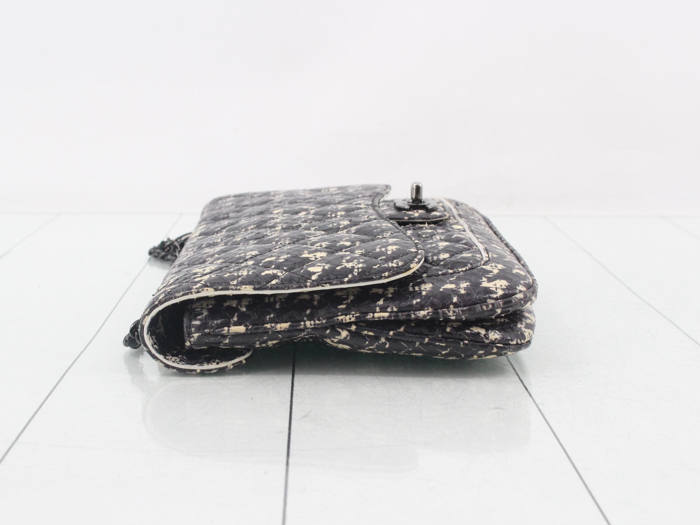 Matelassé Chain Python Shoulder Bag — view 4