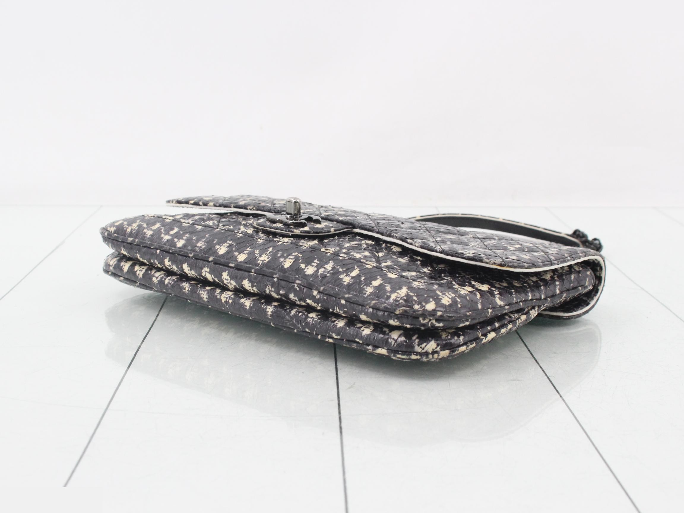 Matelassé Chain Python Shoulder Bag — view 6