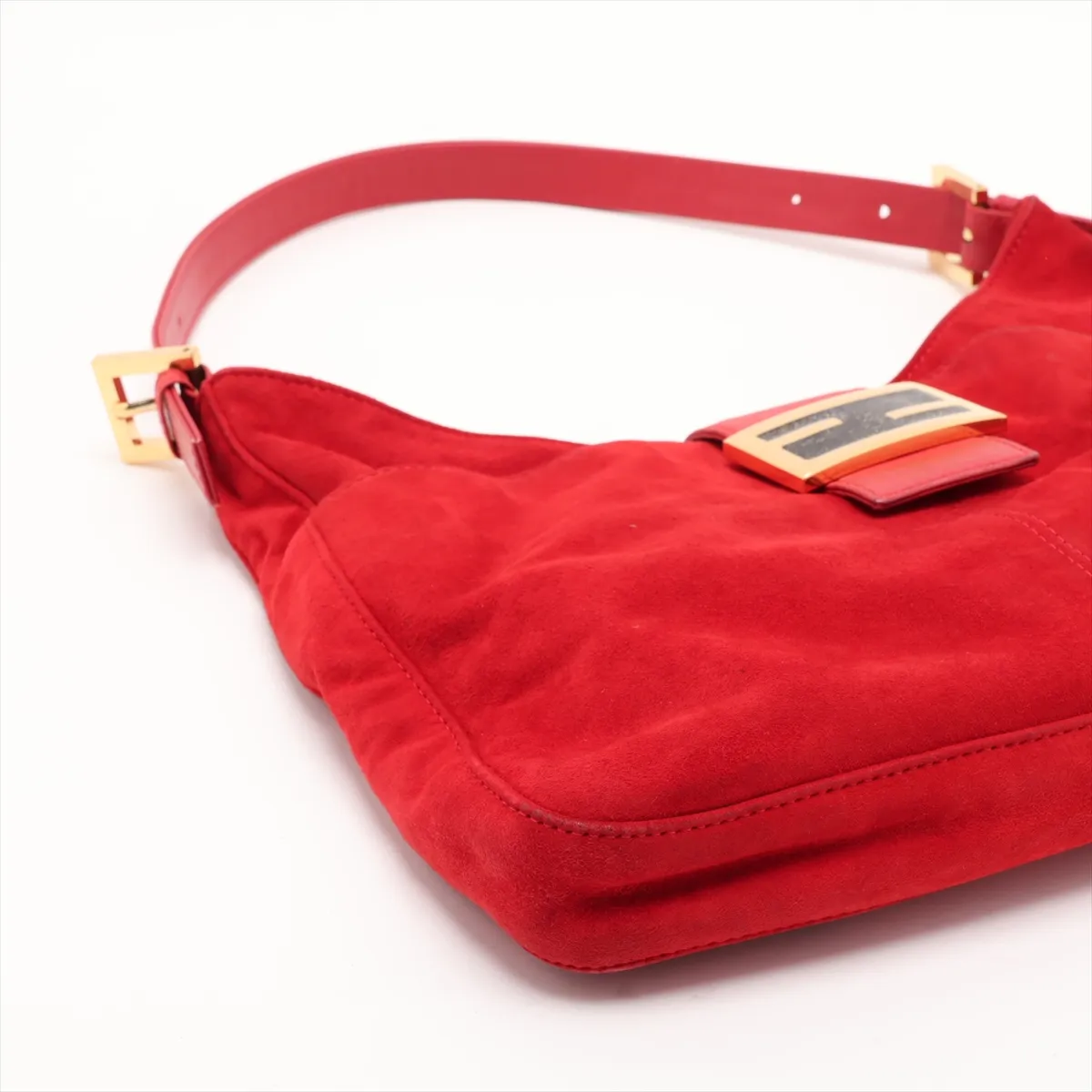 26569 Suede x Leather Shoulder Bag, Red — view 4