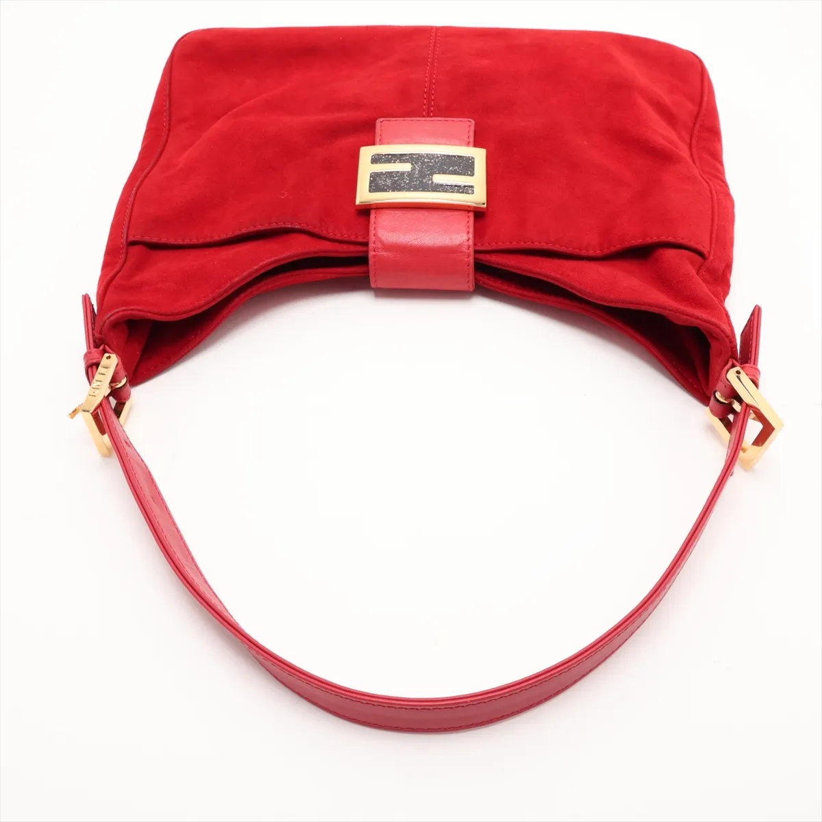 26569 Suede x Leather Shoulder Bag, Red — view 5