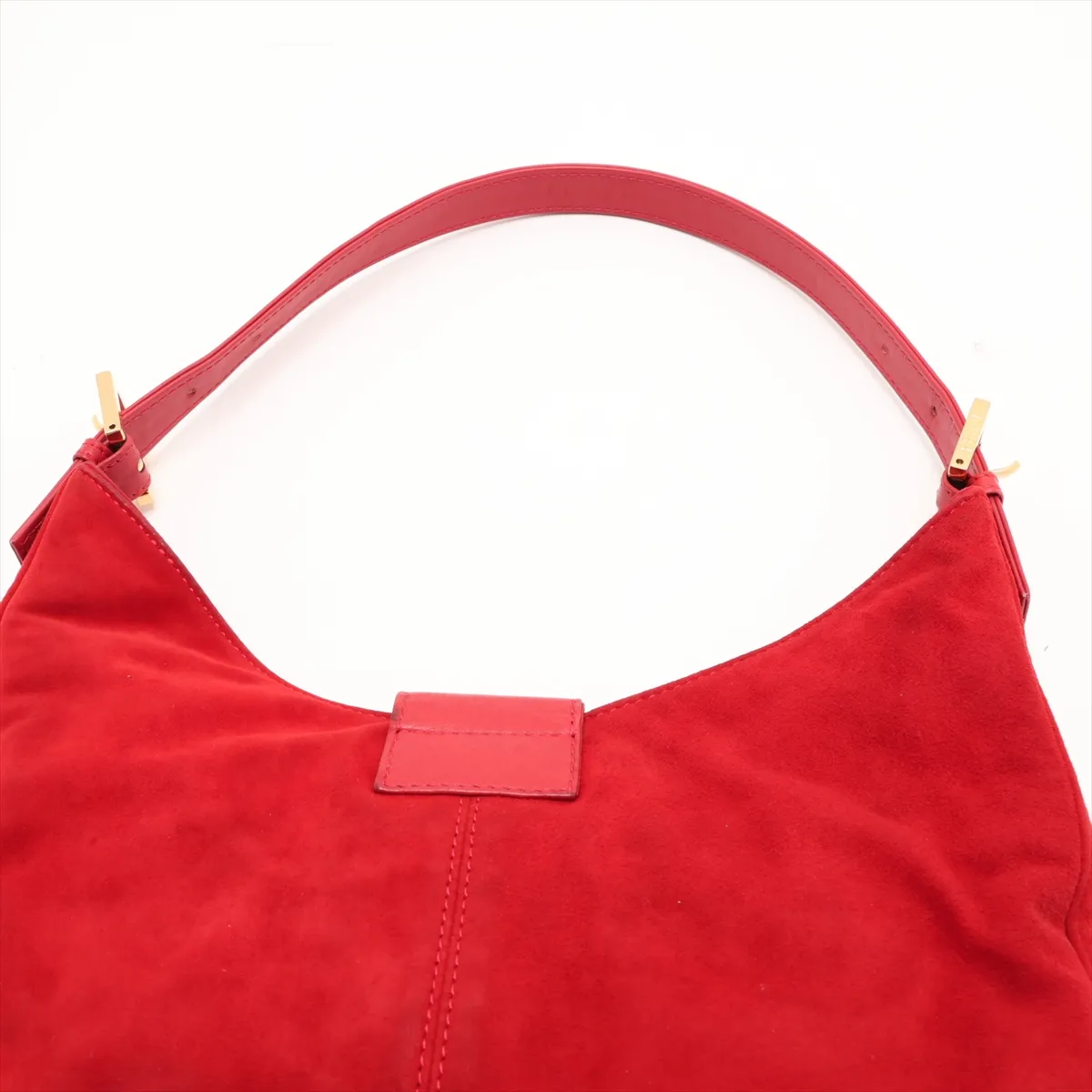 26569 Suede x Leather Shoulder Bag, Red — view 6