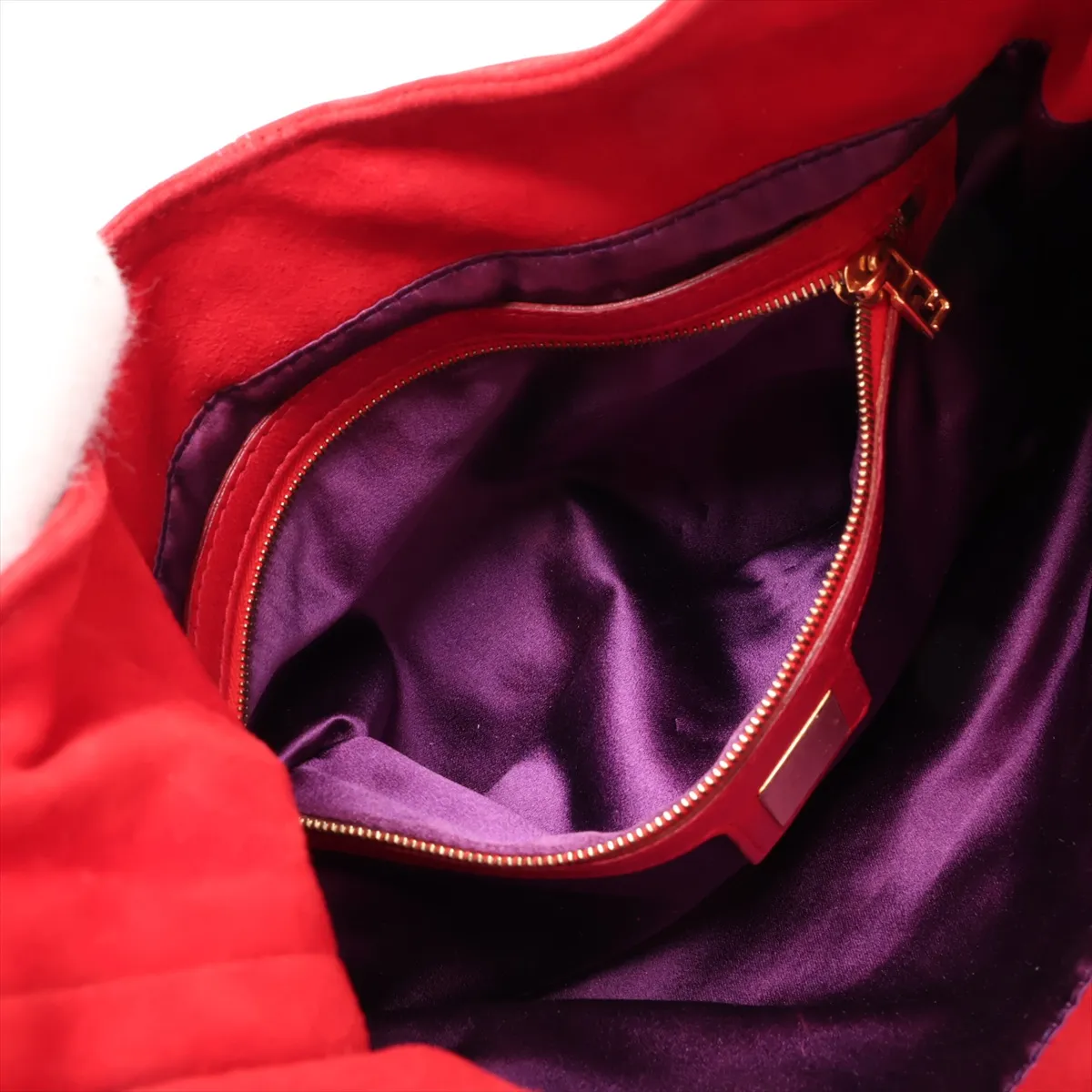 26569 Suede x Leather Shoulder Bag, Red — view 8