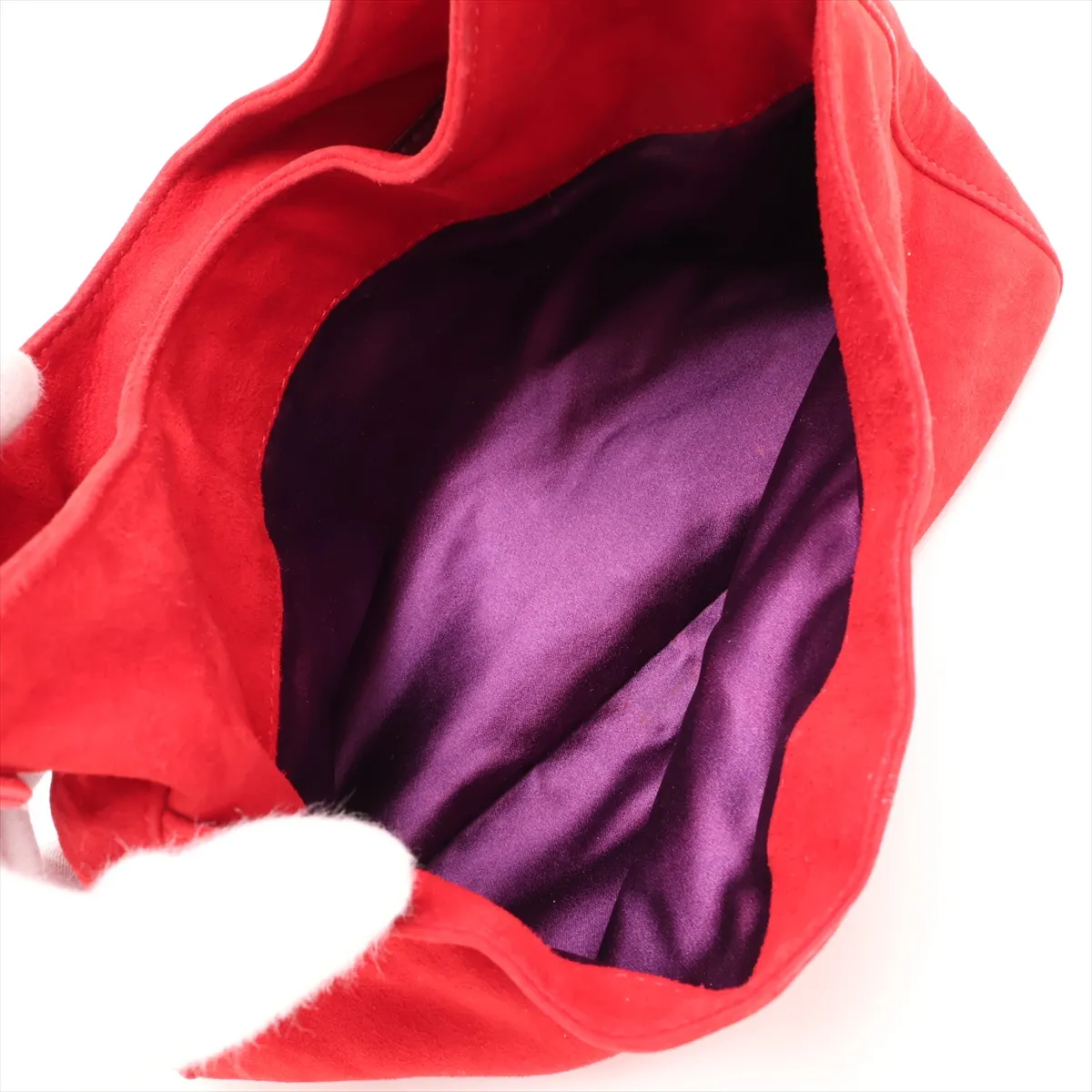 26569 Suede x Leather Shoulder Bag, Red — view 9