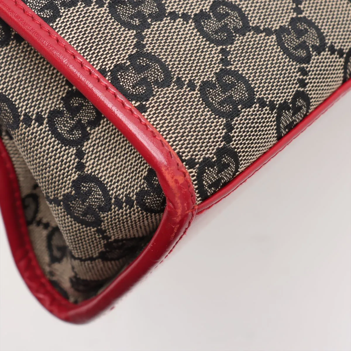 GG Canvas Jackie Canvas x Leather Shoulder Bag Beige x Red — view 13
