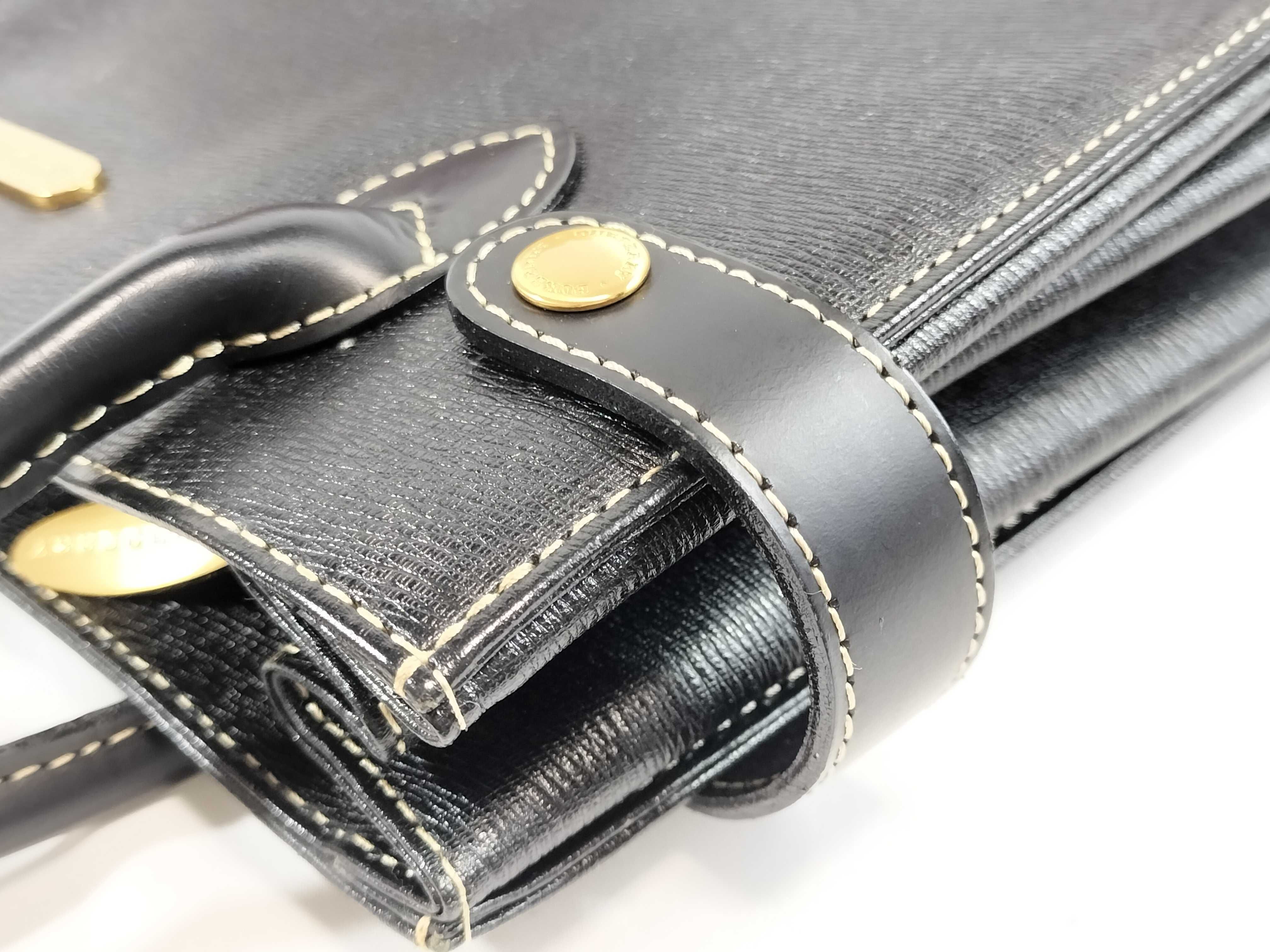 Leather Handbag with Checkered Interior — view 13