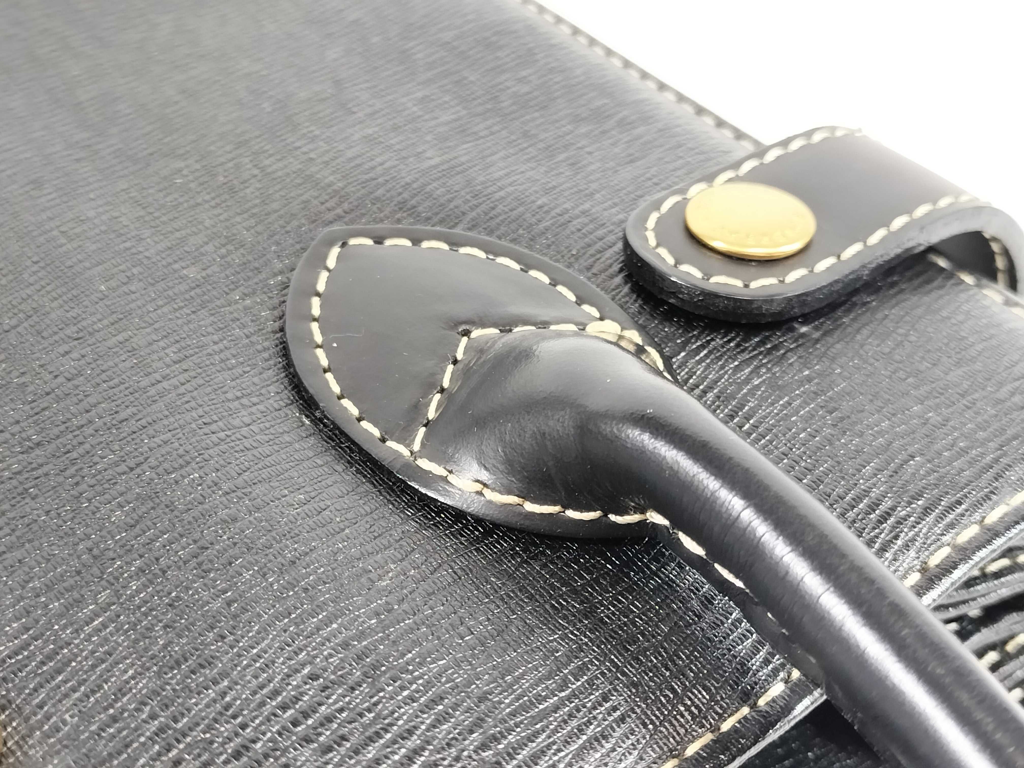 Leather Handbag with Checkered Interior — view 5