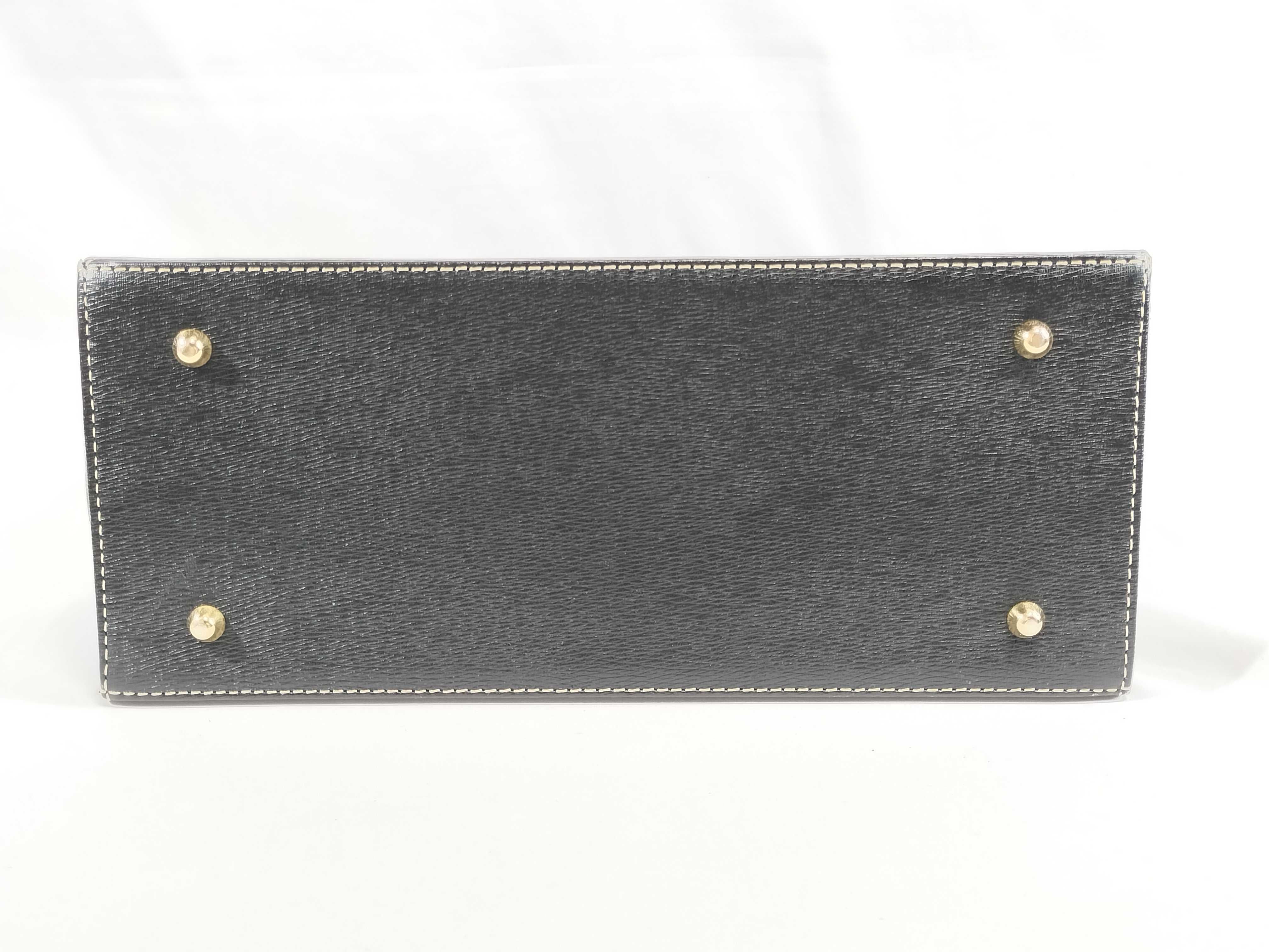 Leather Handbag with Checkered Interior — view 8