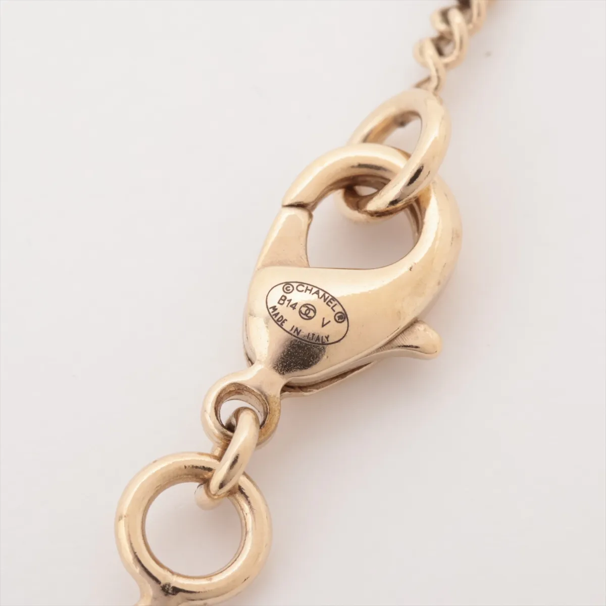 Cocomark B14V Necklace GP x Rhinestone x Fake Pearl Gold Thread — view 4
