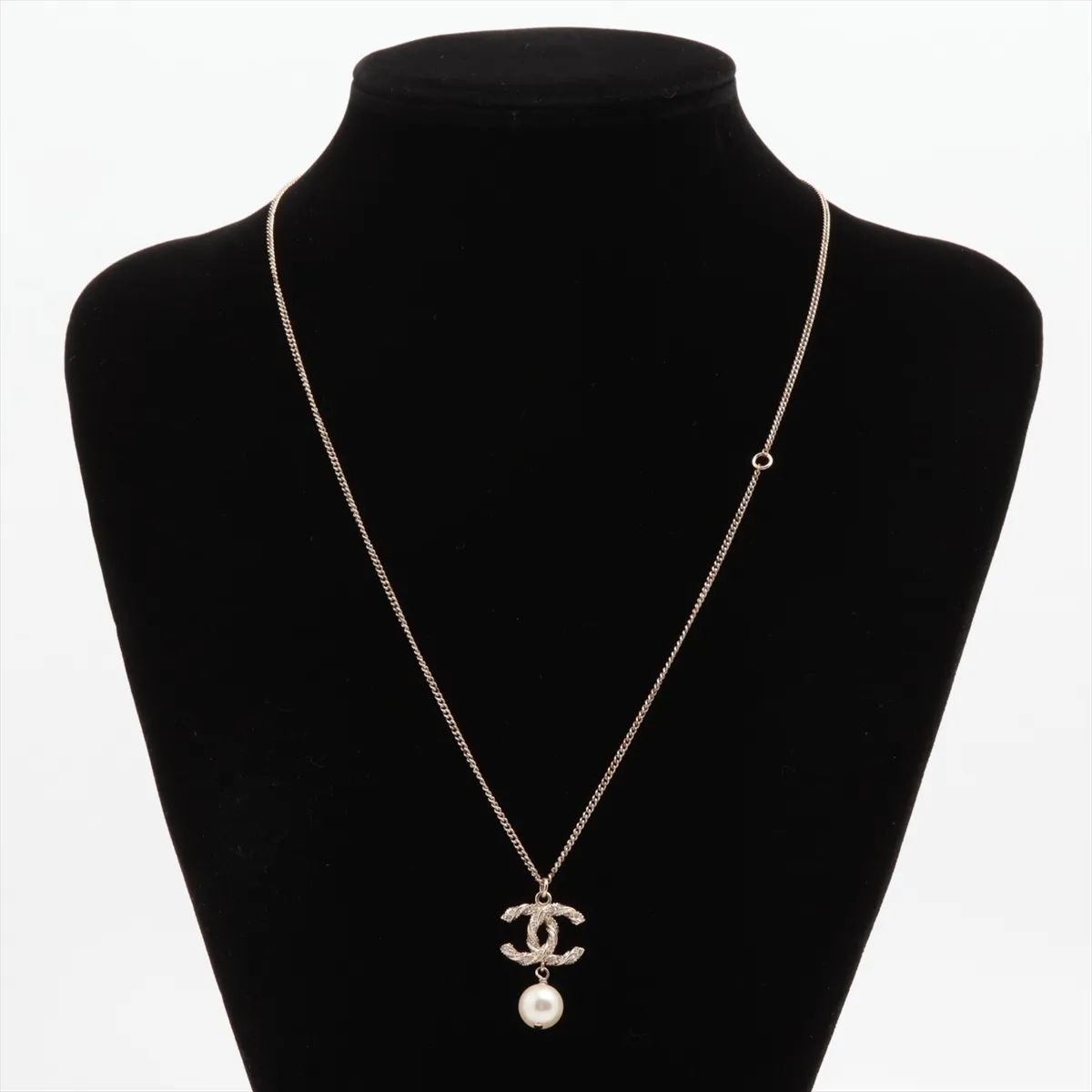 Cocomark B14V Necklace GP x Rhinestone x Fake Pearl Gold Thread — view 5