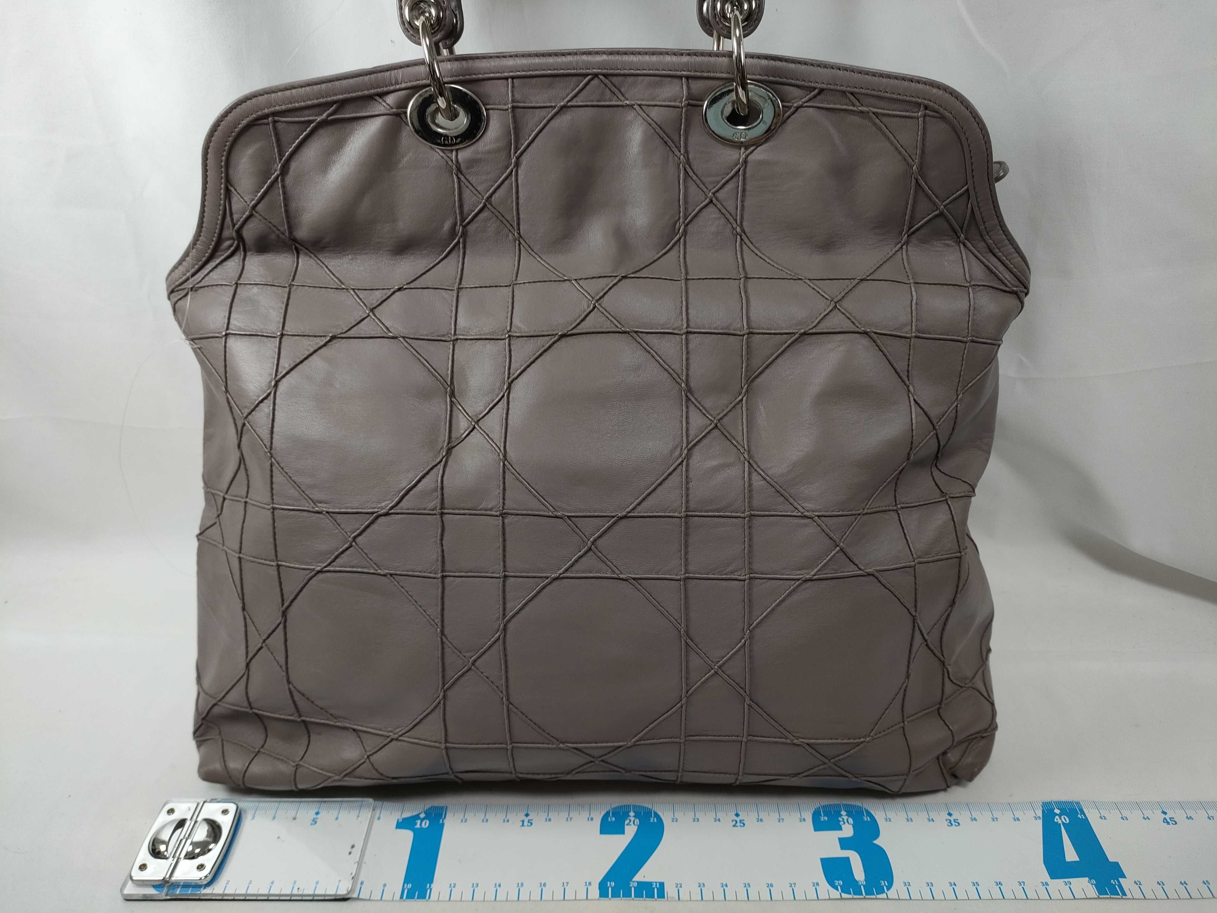 ID- Cannage Granville Cow Skin 2-Way Handbag Gray #09MA009 Handbag — view 2