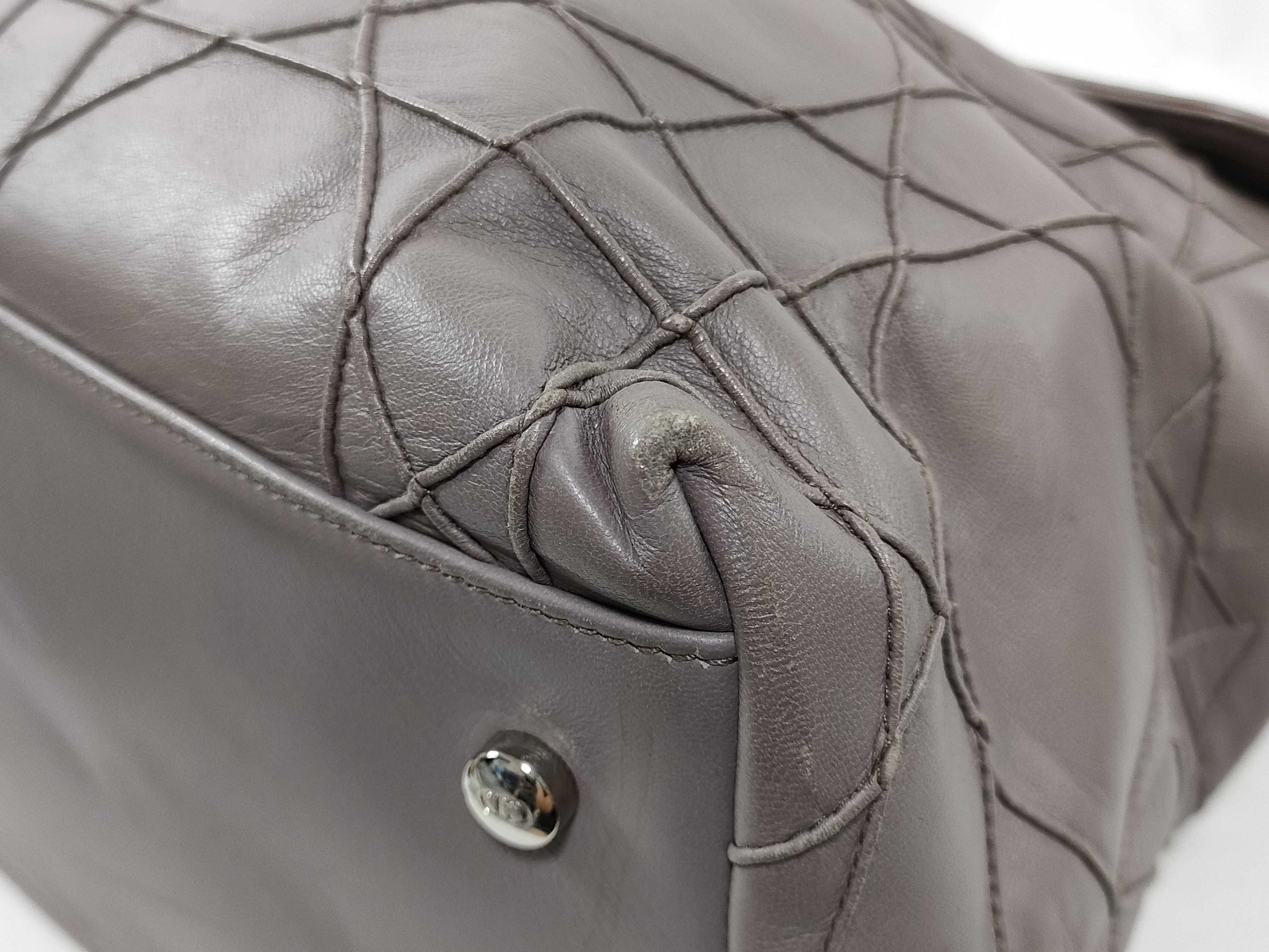 ID- Cannage Granville Cow Skin 2-Way Handbag Gray #09MA009 Handbag — view 9