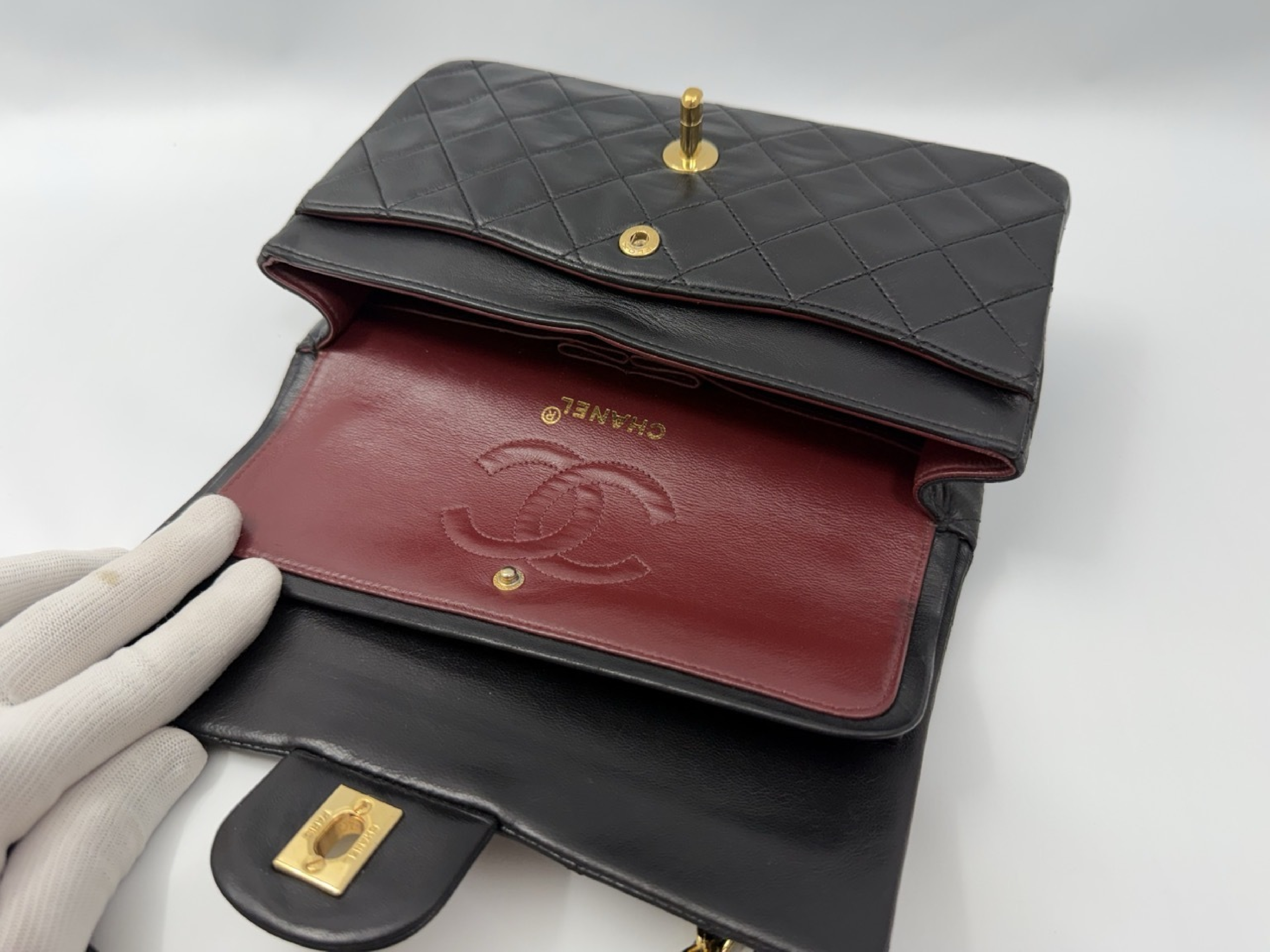 Matelassé Double Flap Shoulder Bag (Black, Series 0) — view 11