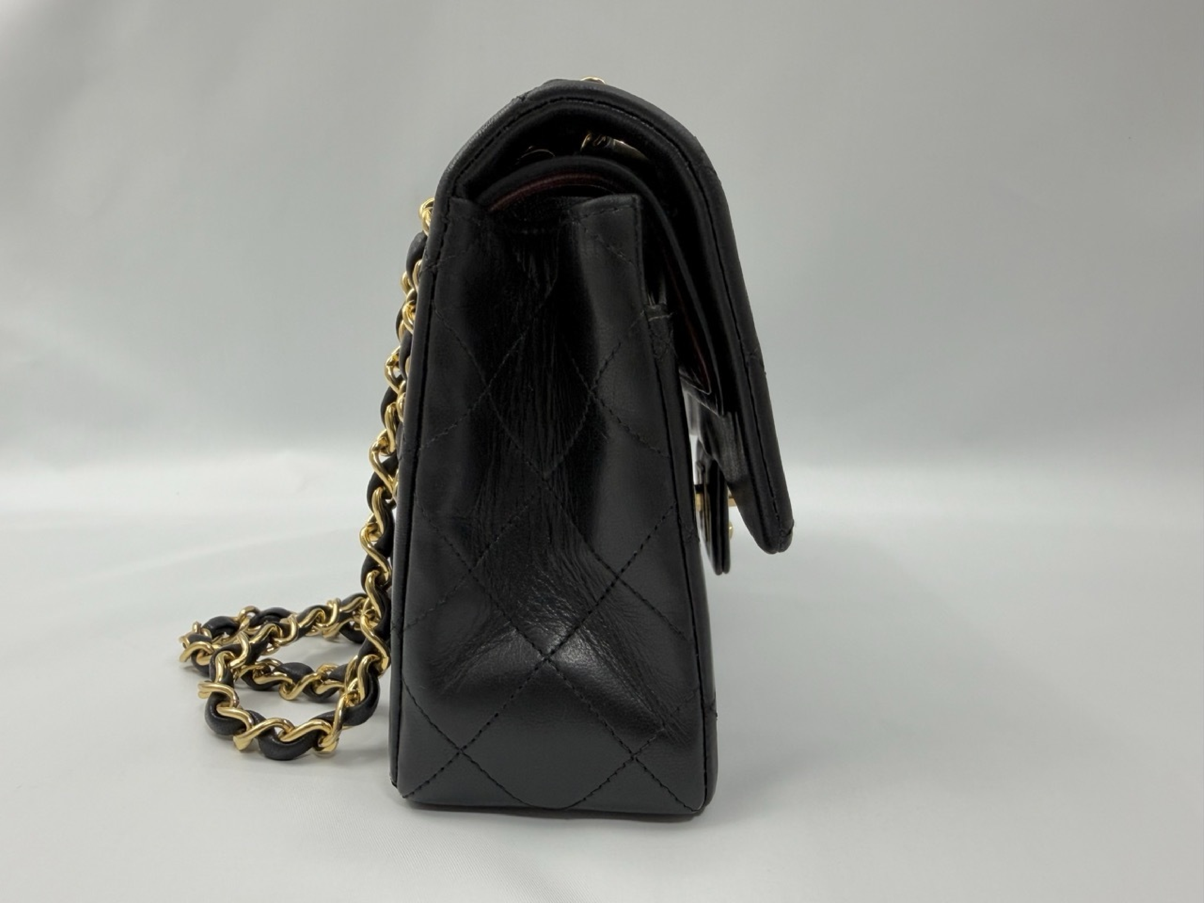 Matelassé Double Flap Shoulder Bag (Black, Series 0) — view 3