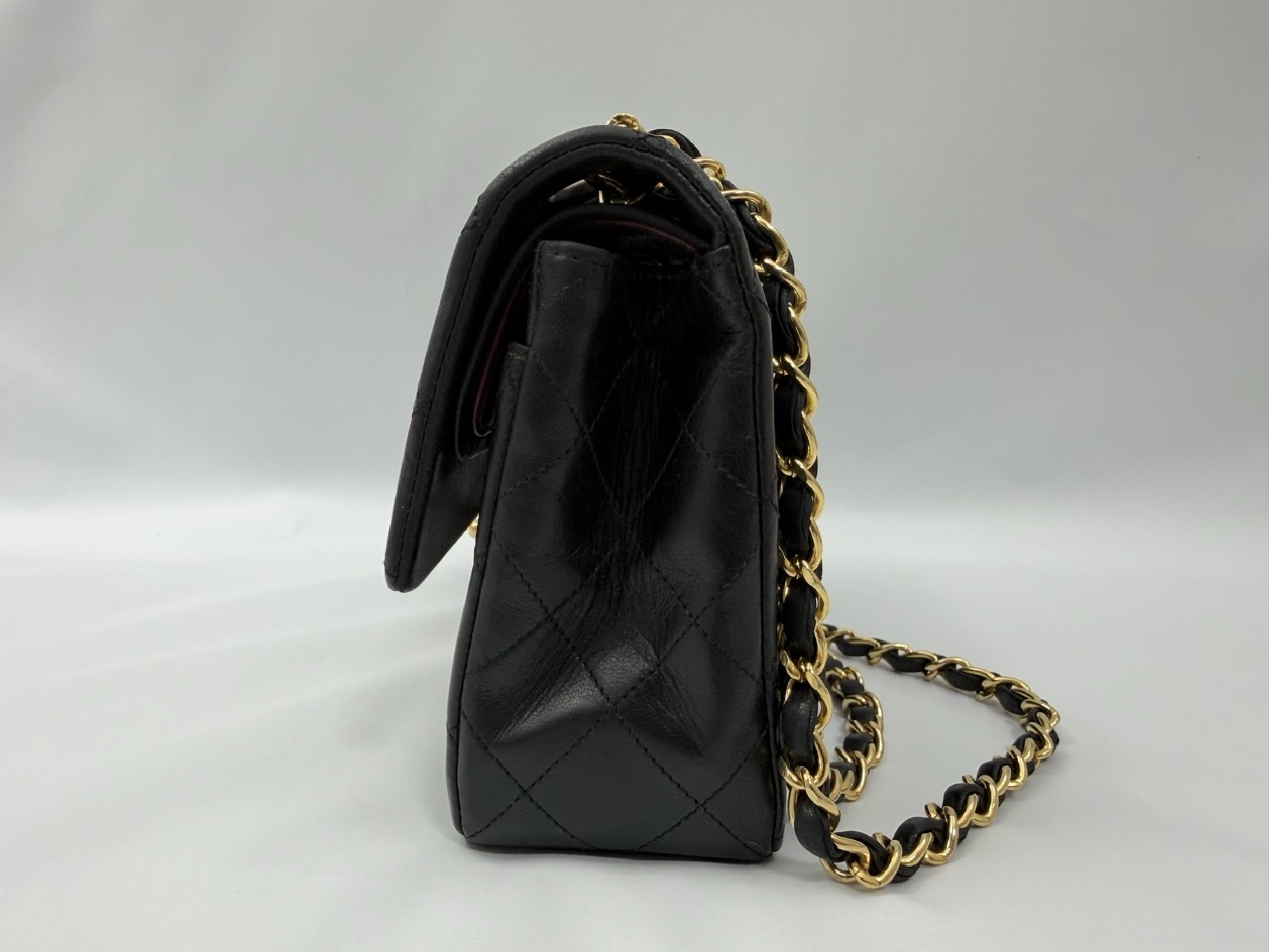 Matelassé Double Flap Shoulder Bag (Black, Series 0) — view 4