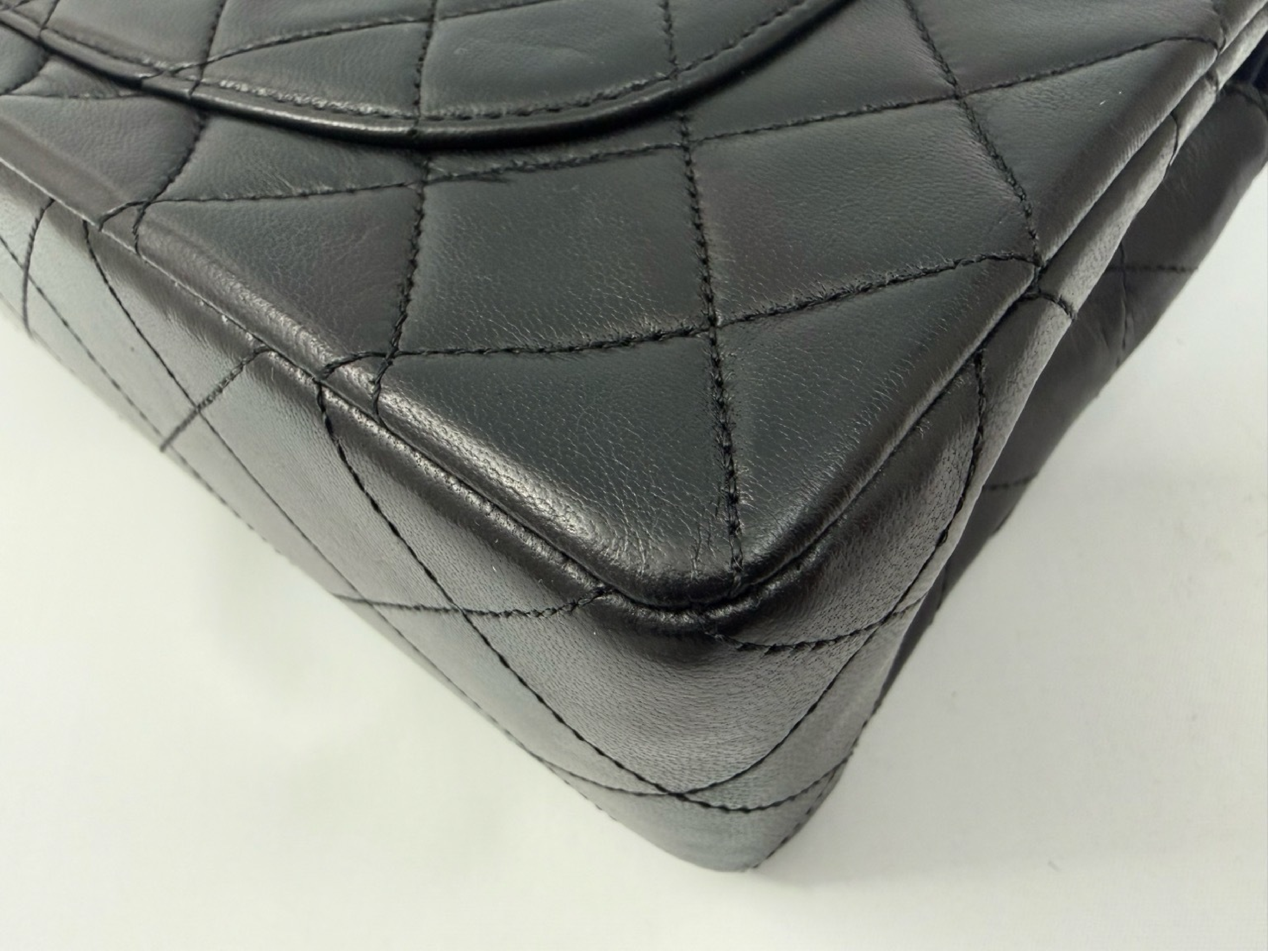 Matelassé Double Flap Shoulder Bag (Black, Series 0) — view 8