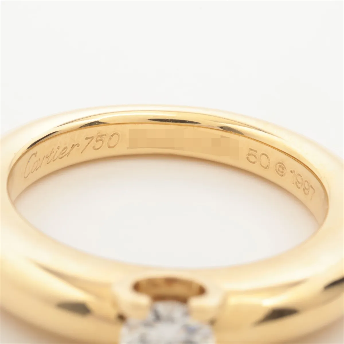 C de Cartier Solitaire Diamond Ring, 750 (Yellow Gold), 7.8g, 50 diamonds, approximately 4.40mm in diameter, 64KM, hallmark damaged, 030 stamp. — view 3