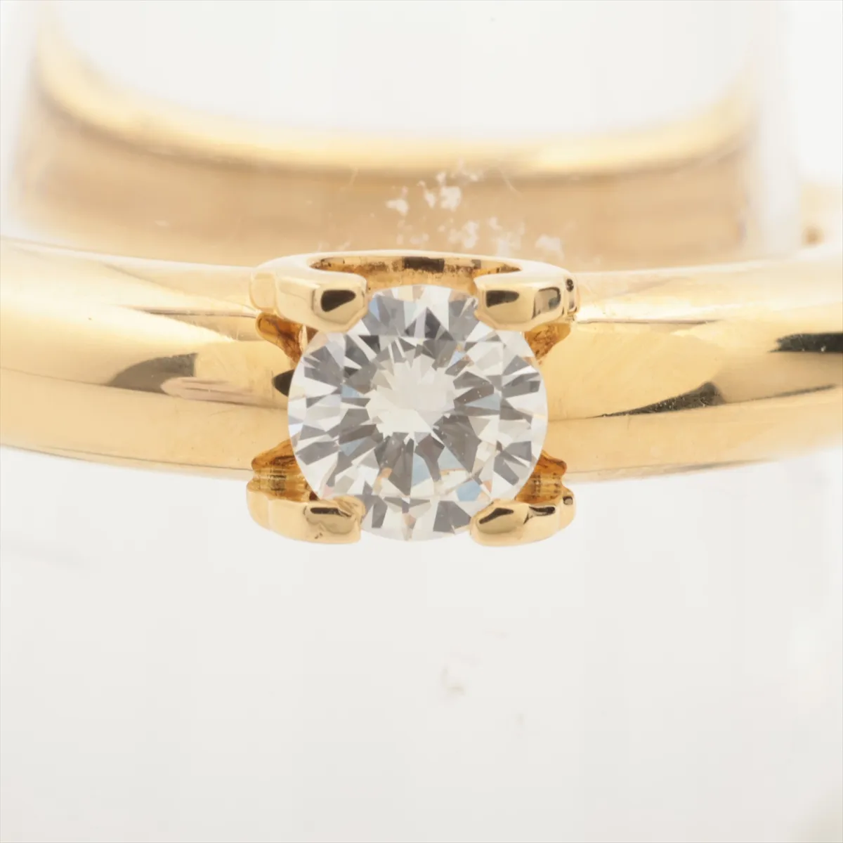 C de Cartier Solitaire Diamond Ring, 750 (Yellow Gold), 7.8g, 50 diamonds, approximately 4.40mm in diameter, 64KM, hallmark damaged, 030 stamp. — view 4
