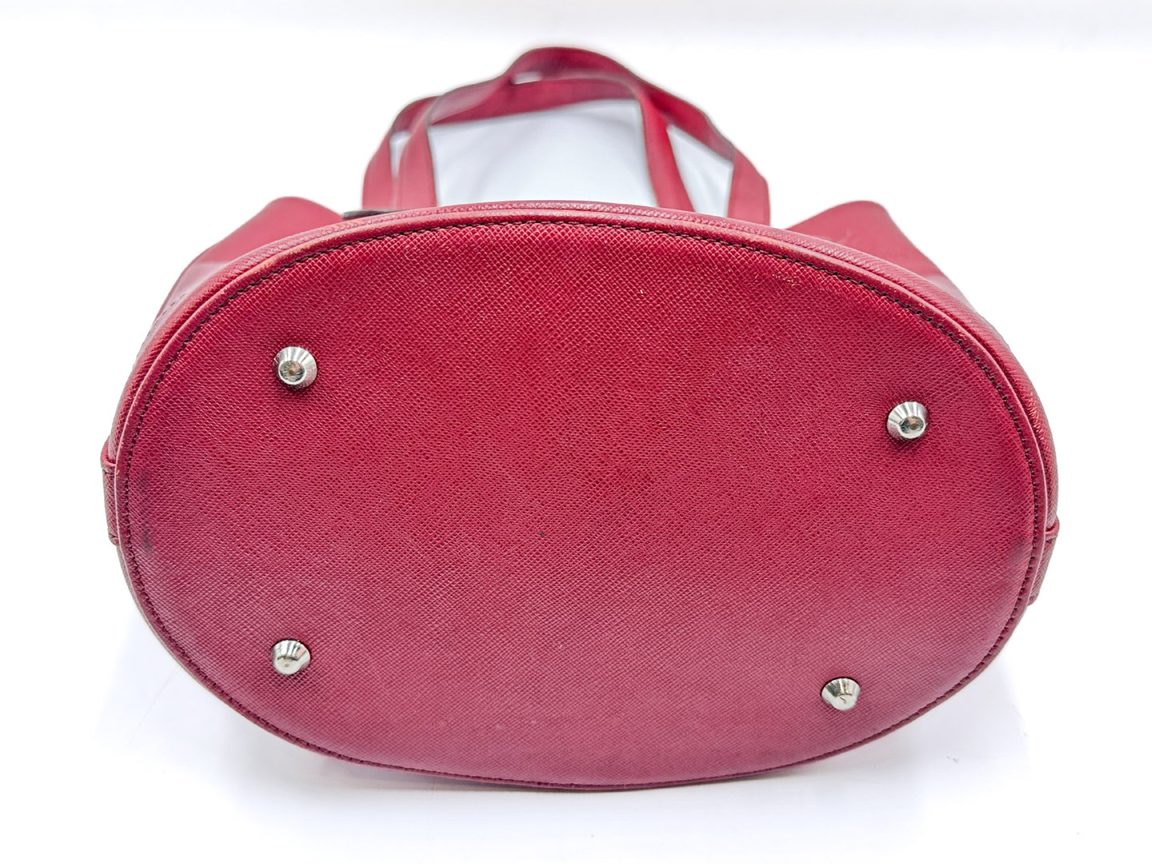 Nova Check Red Leather Tote Bag — view 8