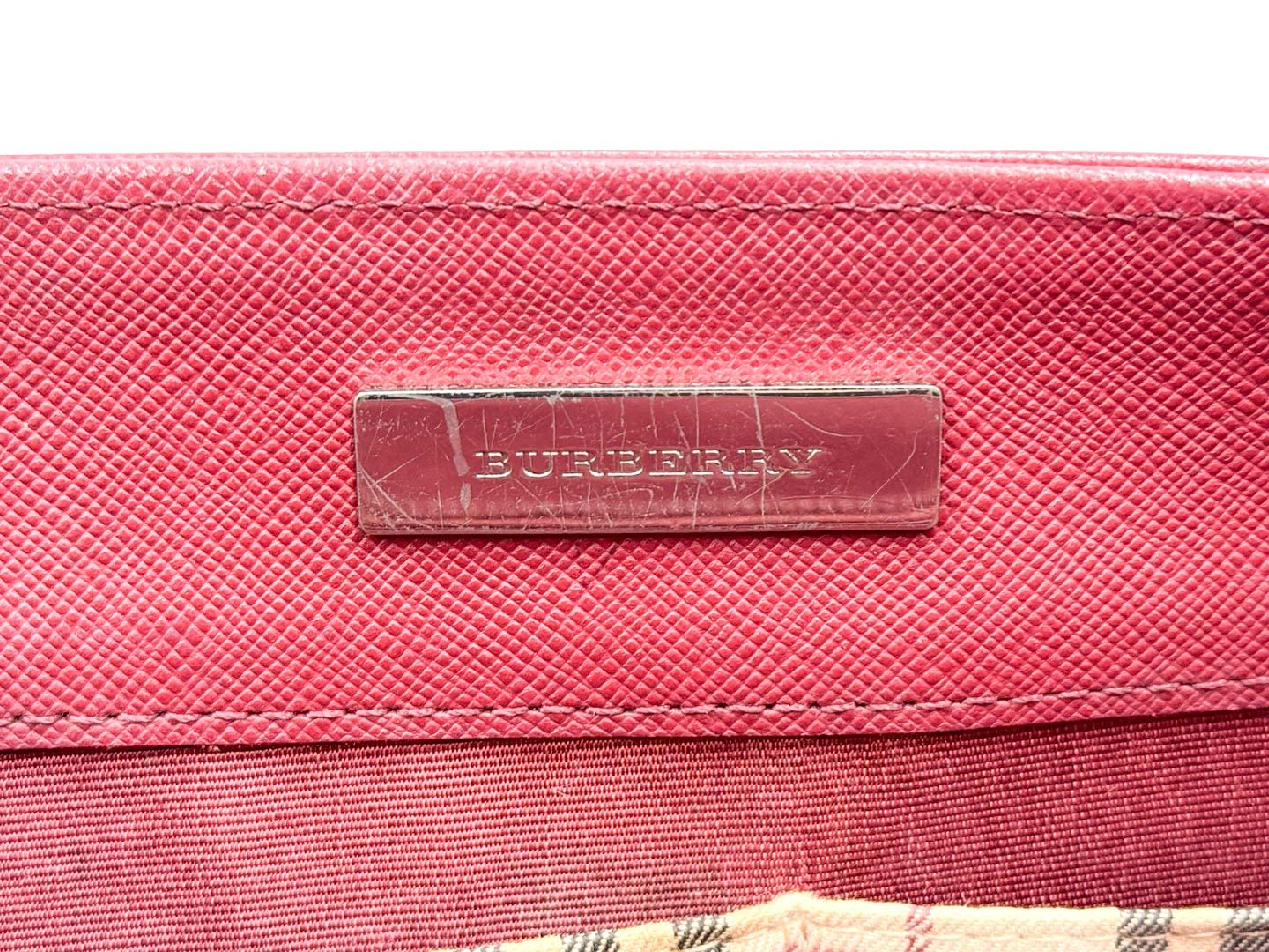 Nova Check Red Leather Tote Bag — view 10