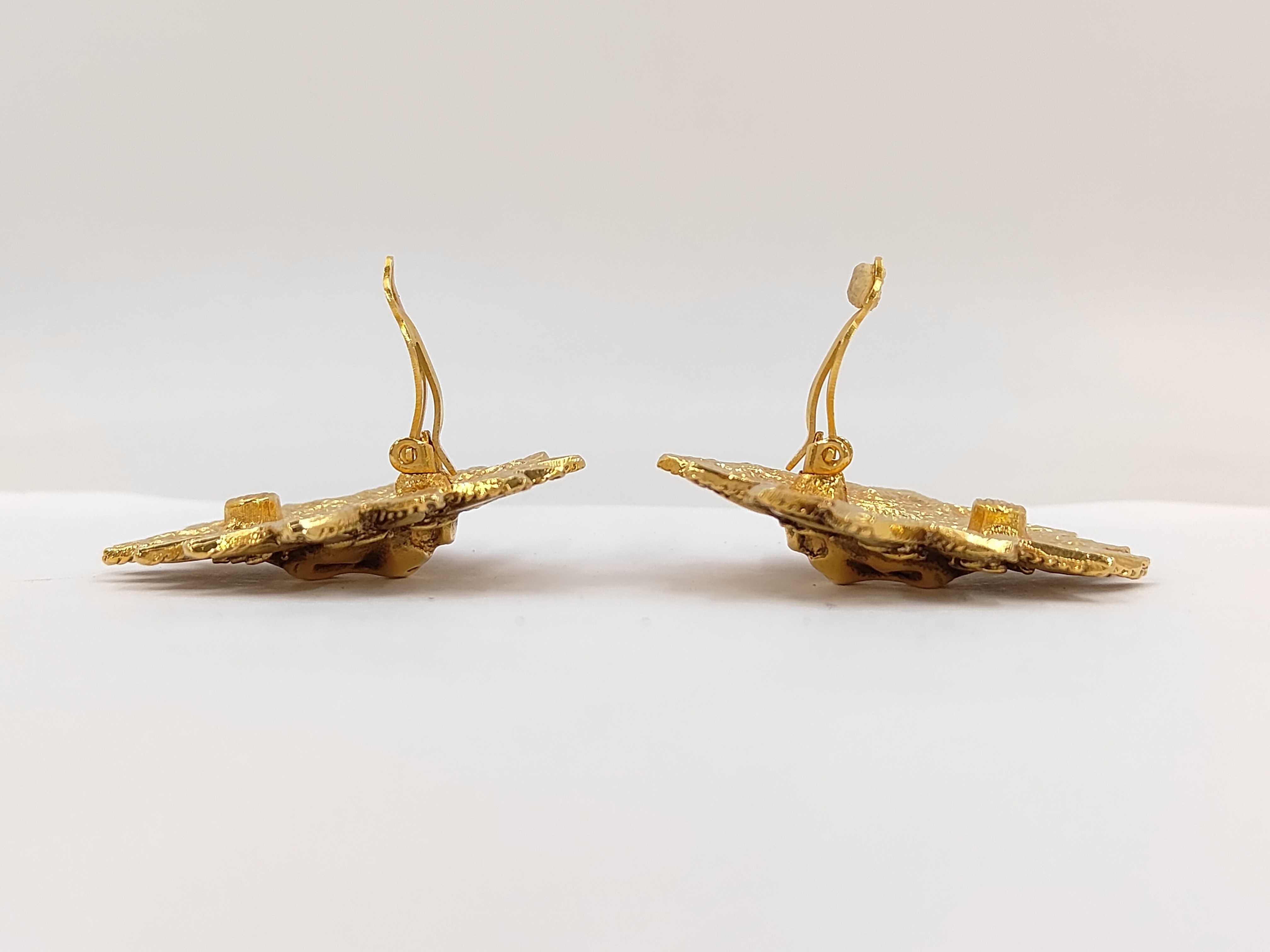 earrings, lion design, Coco Mark, gold earrings — view 3