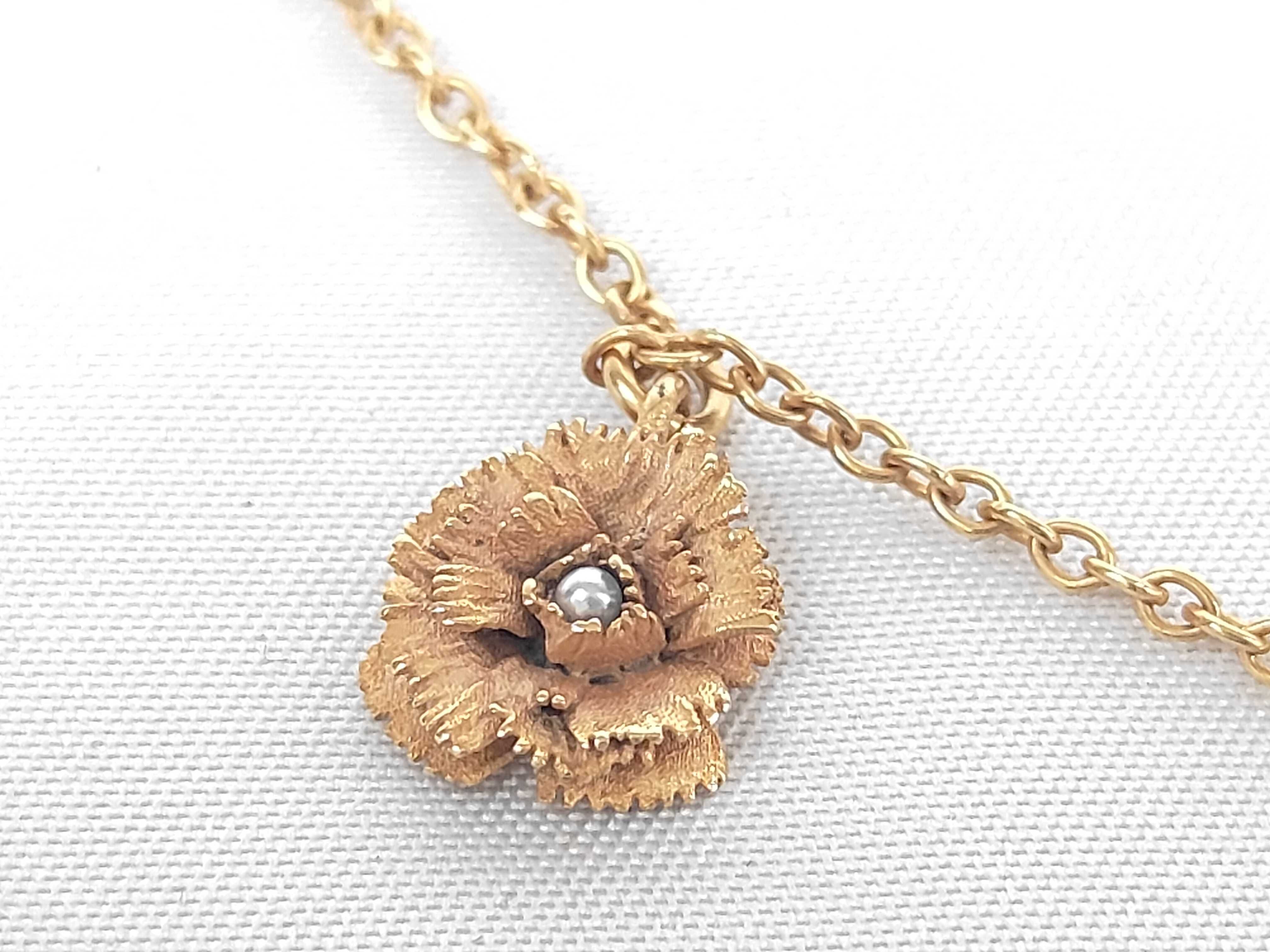 Flower Motif Pearl Necklace — view 2
