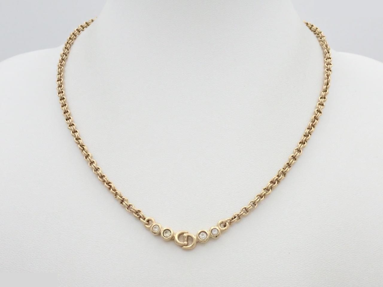 Gold necklace with stone, neck circumference approximately 40cm — view 3