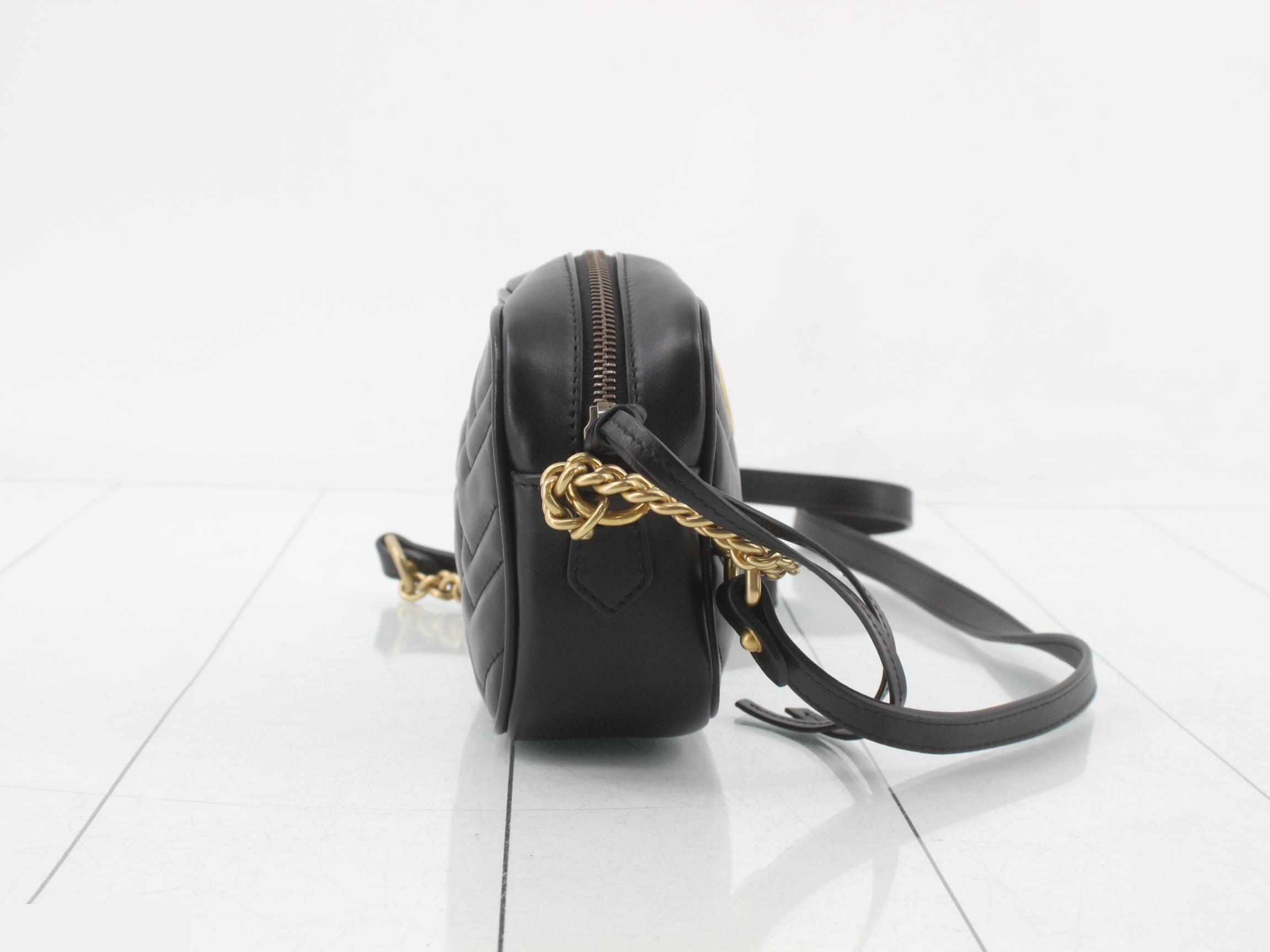 GG Marmont Leather Shoulder Bag, Black — view 4