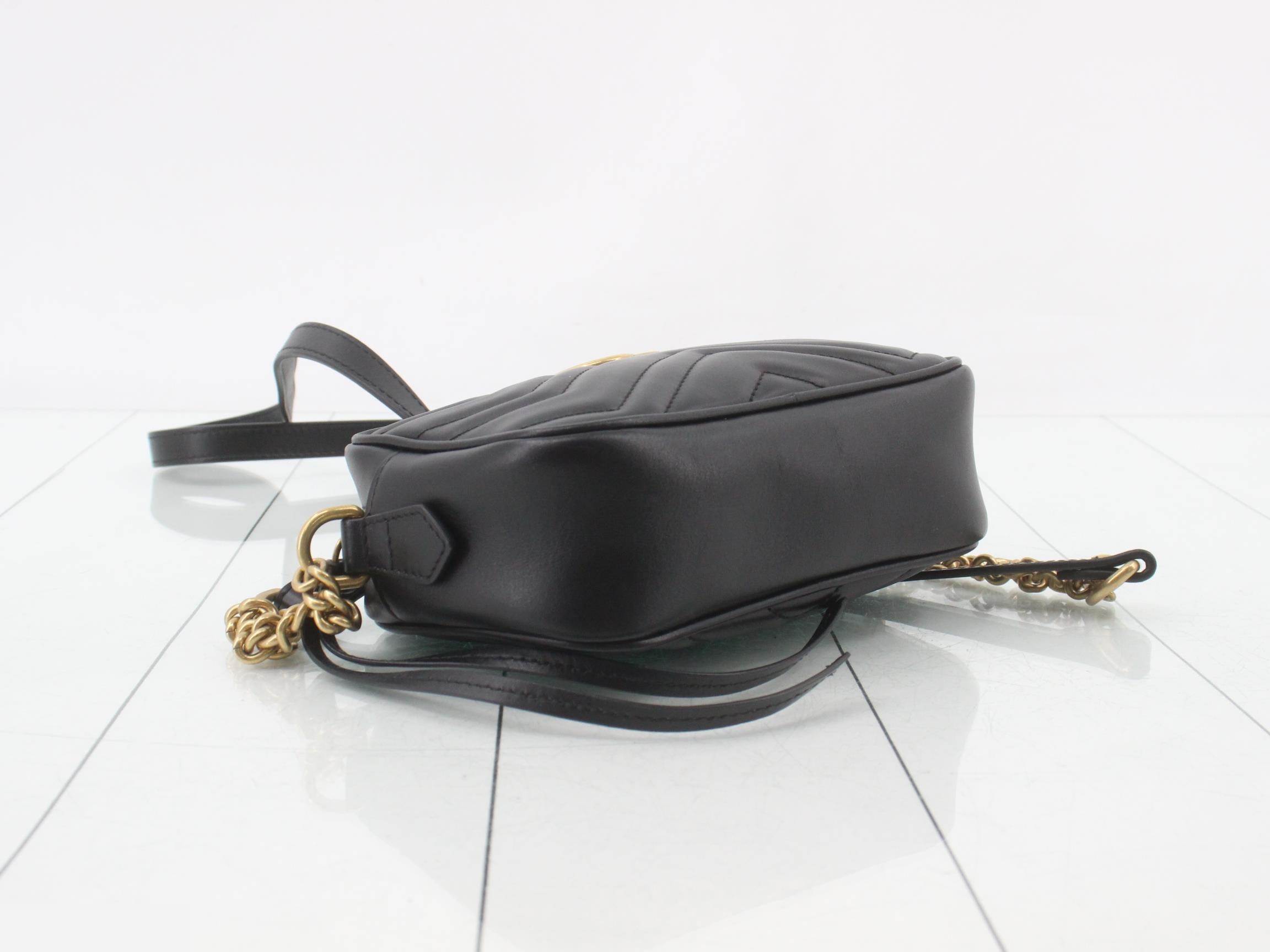 GG Marmont Leather Shoulder Bag, Black — view 5