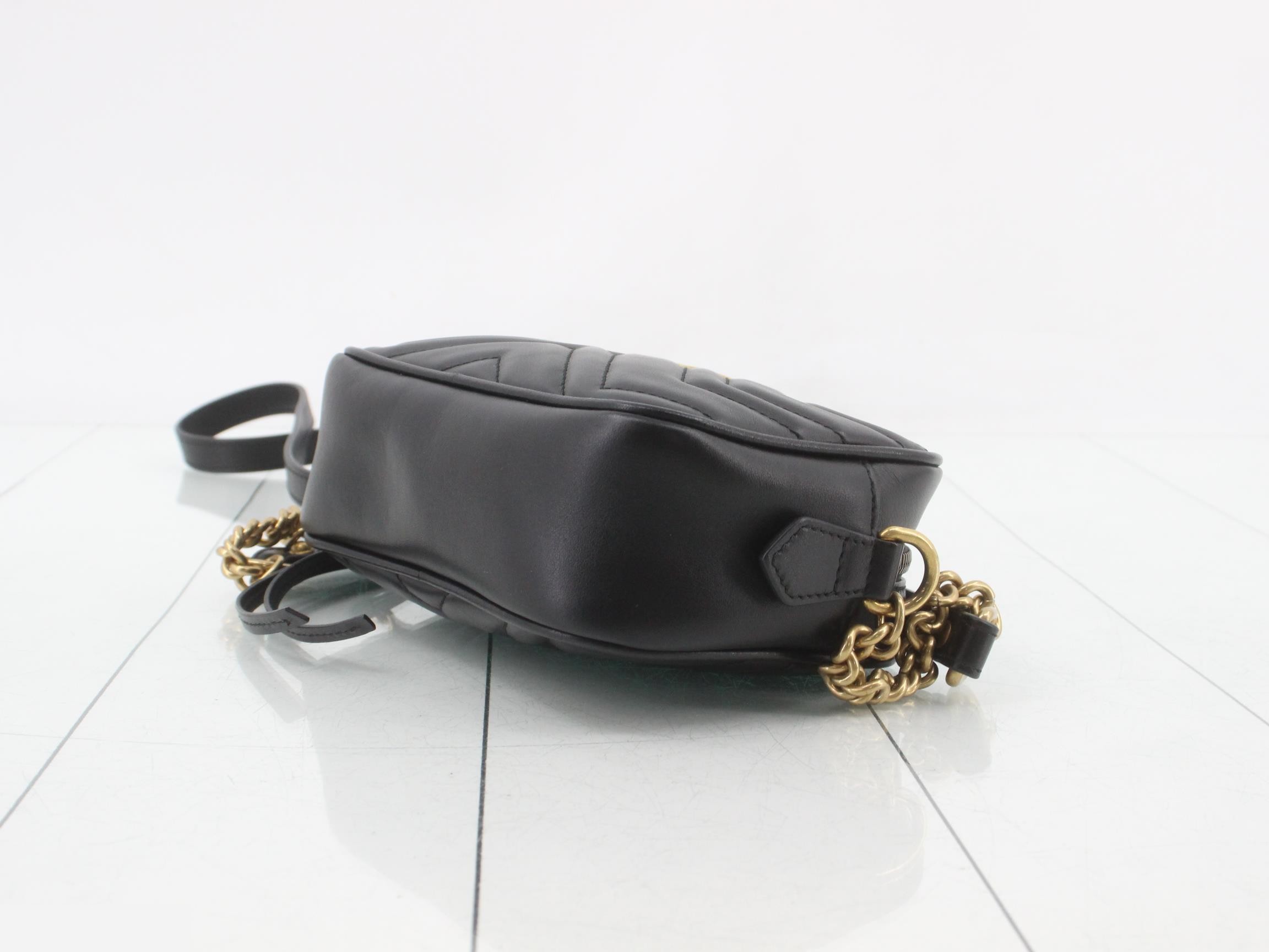 GG Marmont Leather Shoulder Bag, Black — view 6