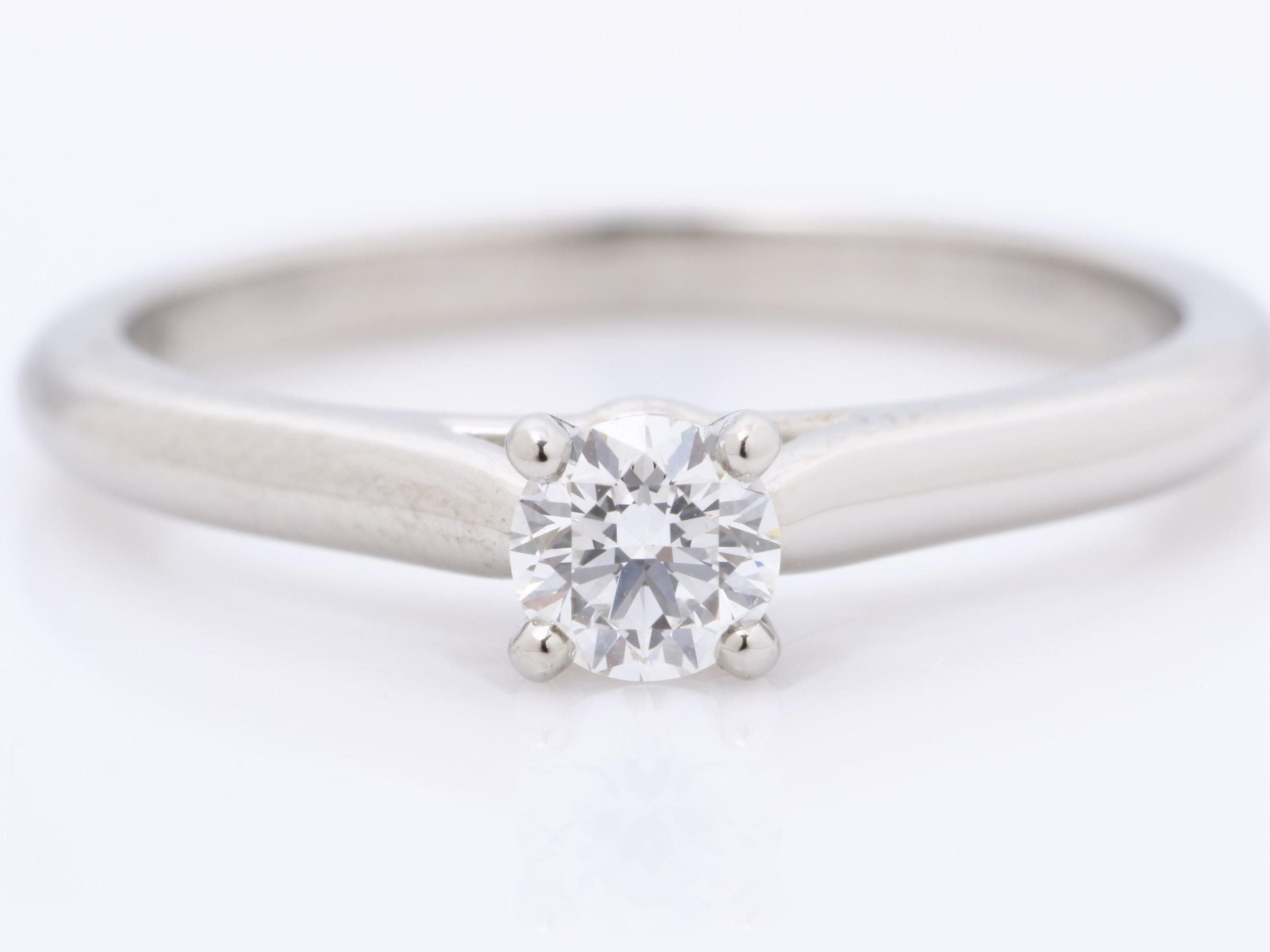 Solitaire Ring, Pt950, 0.26ct Diamond, STV252 — view 2