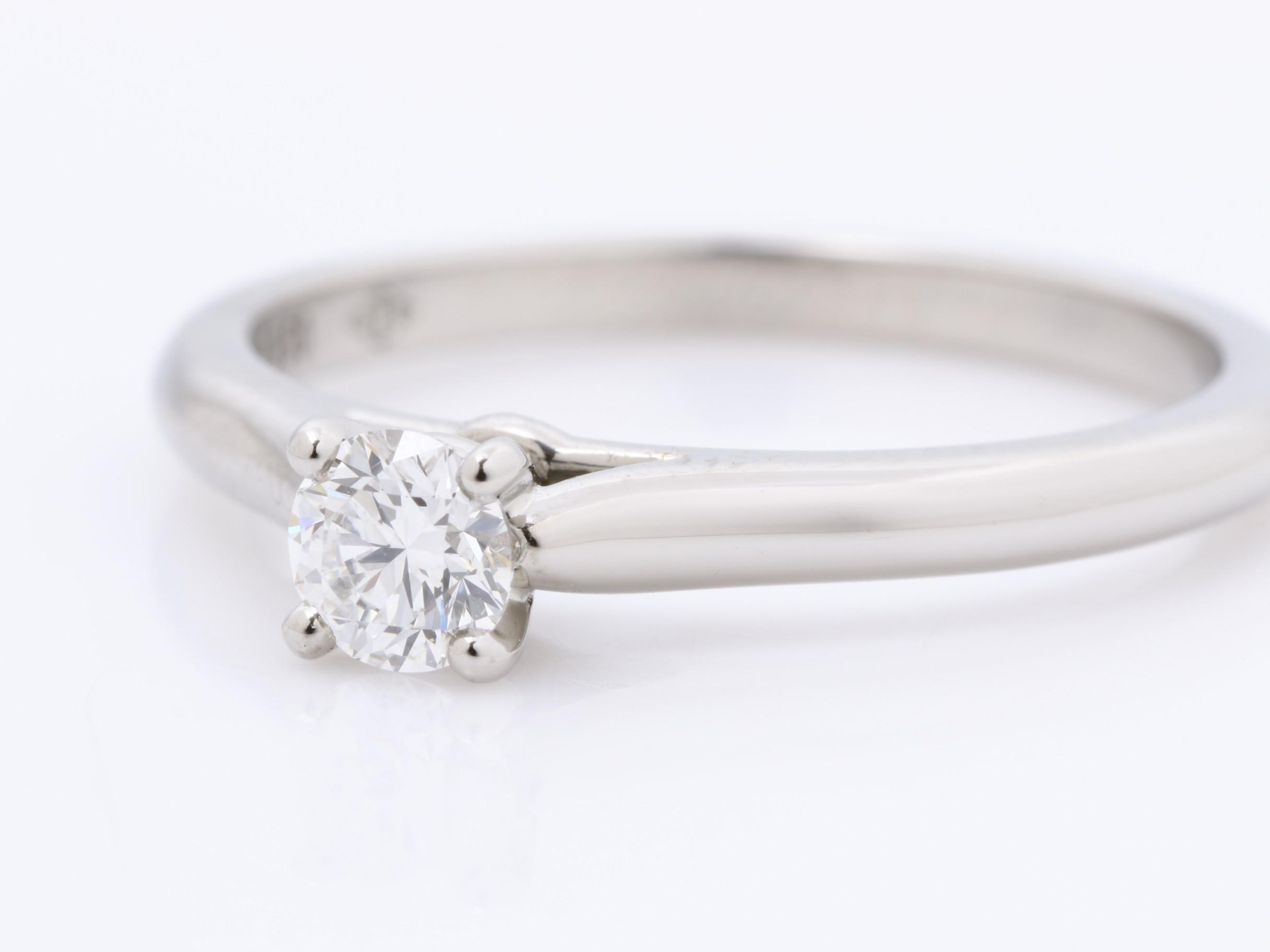 Solitaire Ring, Pt950, 0.26ct Diamond, STV252 — view 3