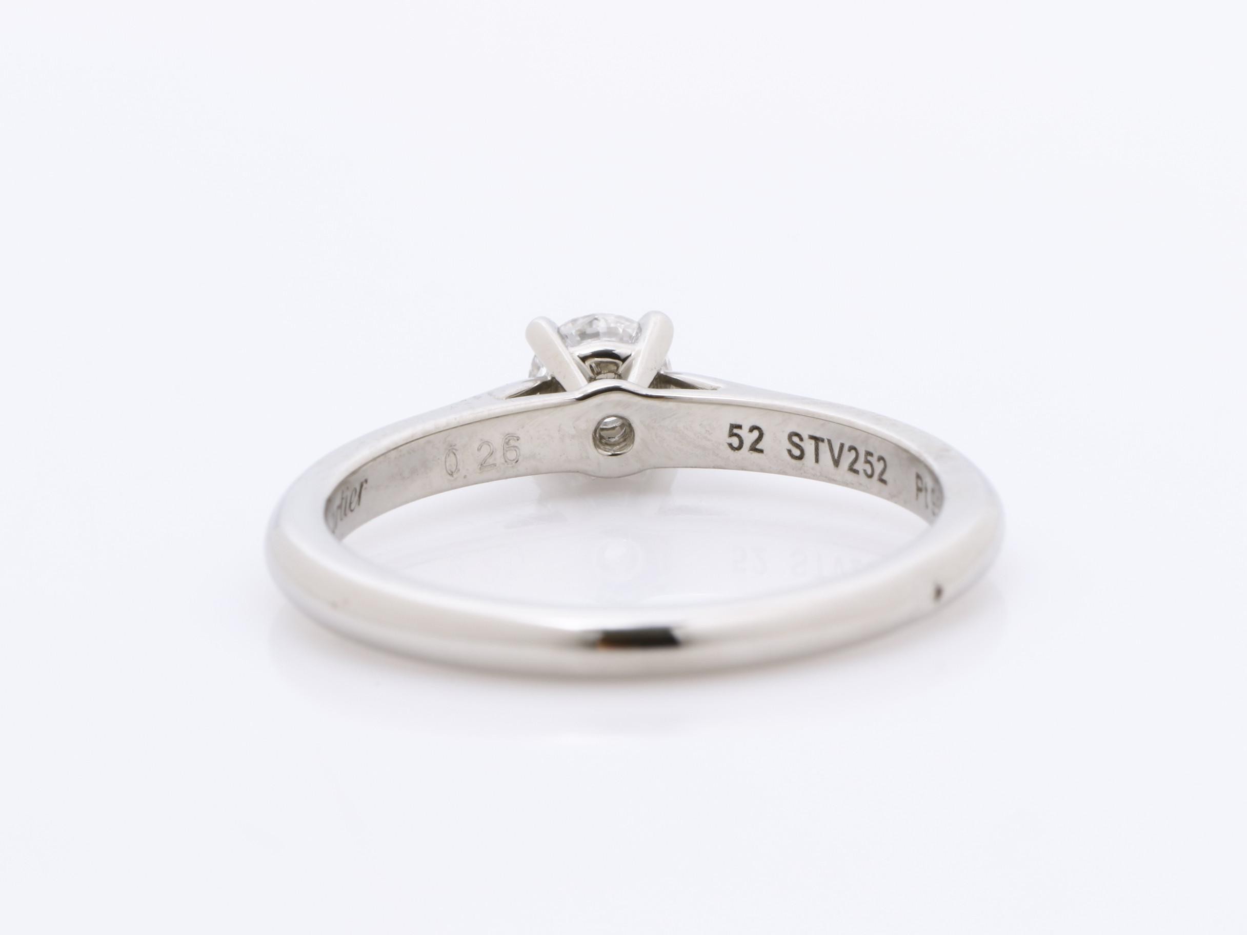 Solitaire Ring, Pt950, 0.26ct Diamond, STV252 — view 4
