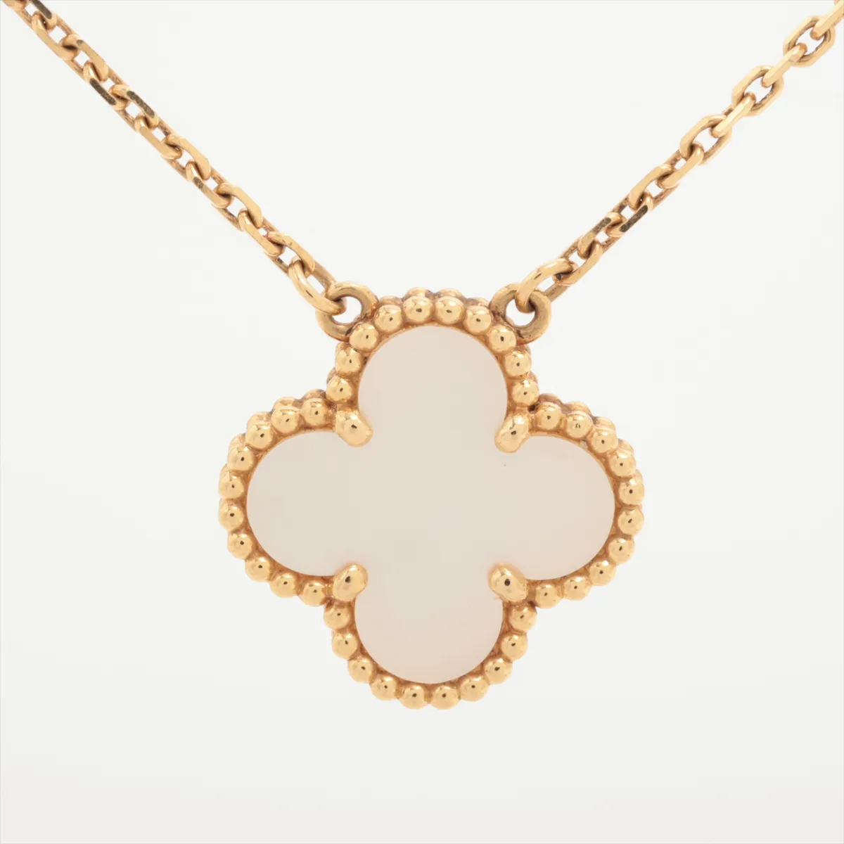 Vintage Alhambra Shell Necklace, 750 (Yellow Gold), 5.1g, JC023053, — view 2