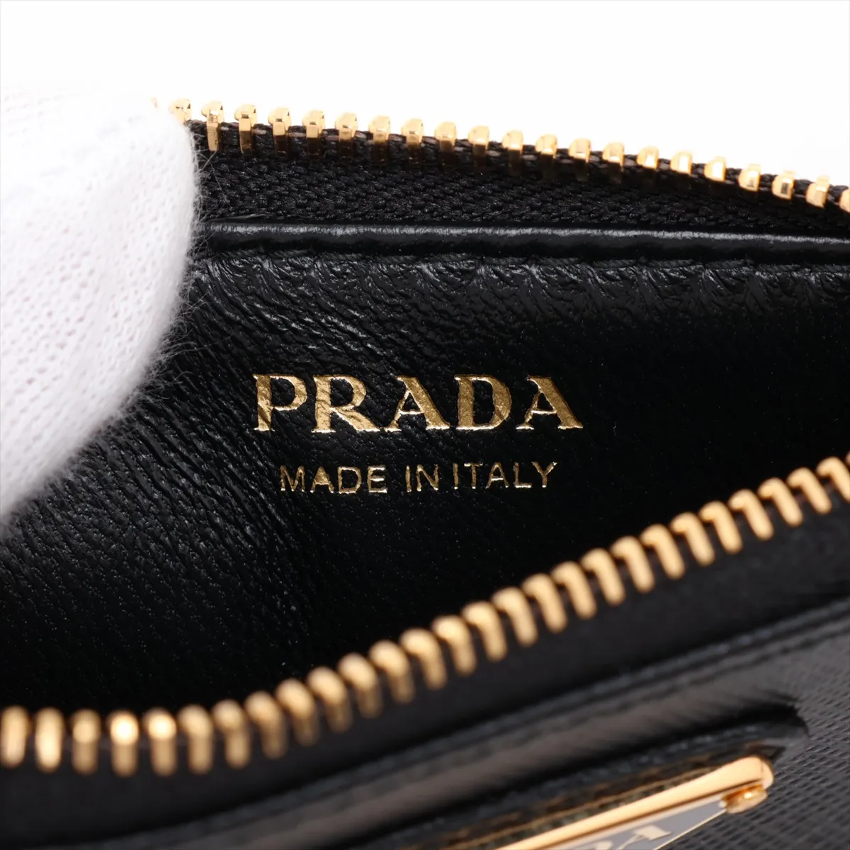 Saffiano 1MC086 Leather Fragment Case, Black — view 4